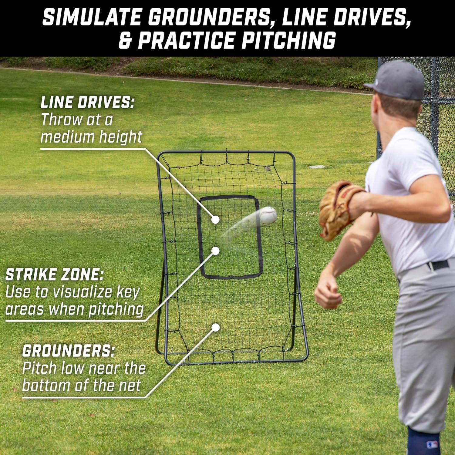 Rebotador de Béisbol y Softbol GoSports 1.52 x 0.91 m - Red de Lanzamiento