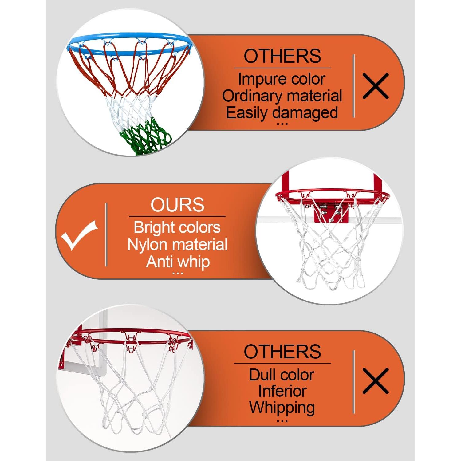 Red de Baloncesto Mini 30.48 cm XXXYYY D-THS-W-BN-W12-U 2 Piezas