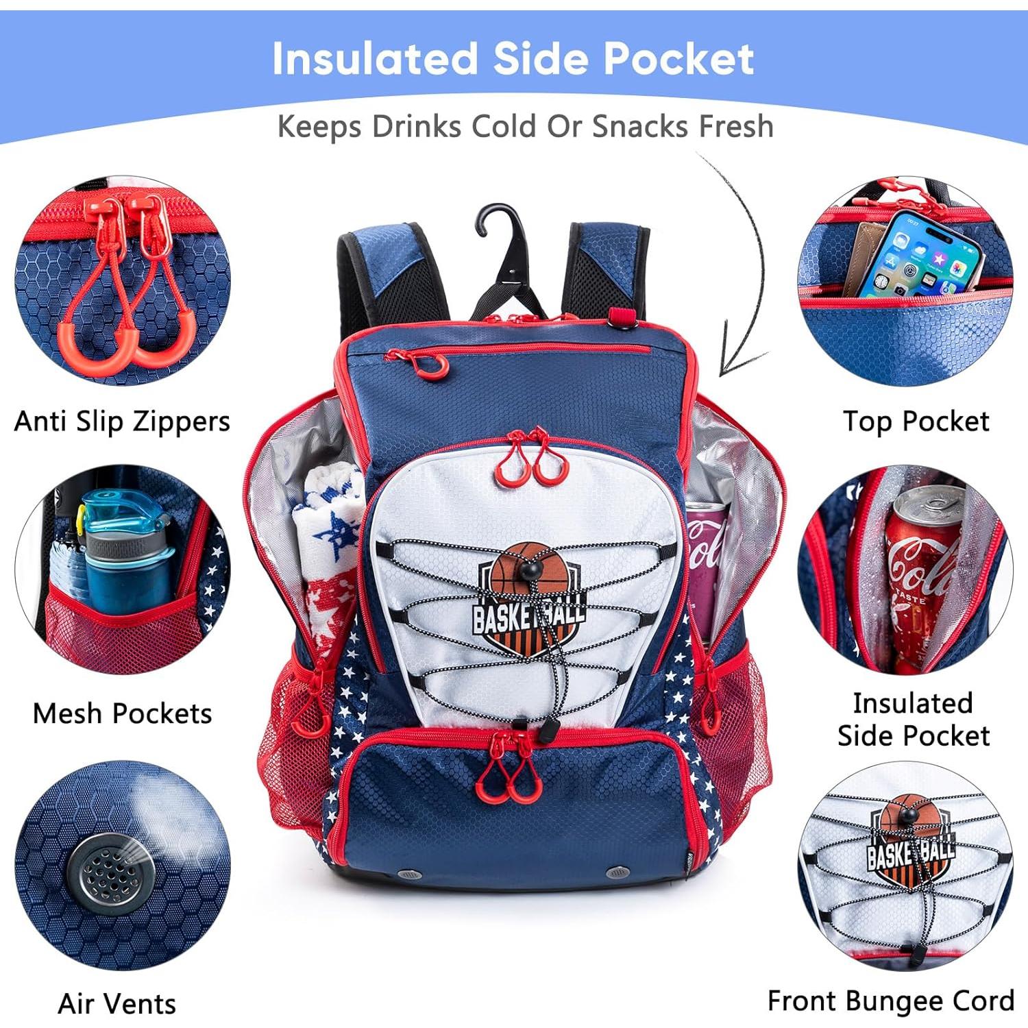 Mochila de Baloncesto VIGEGARI 30L con Compartimento para Pelota