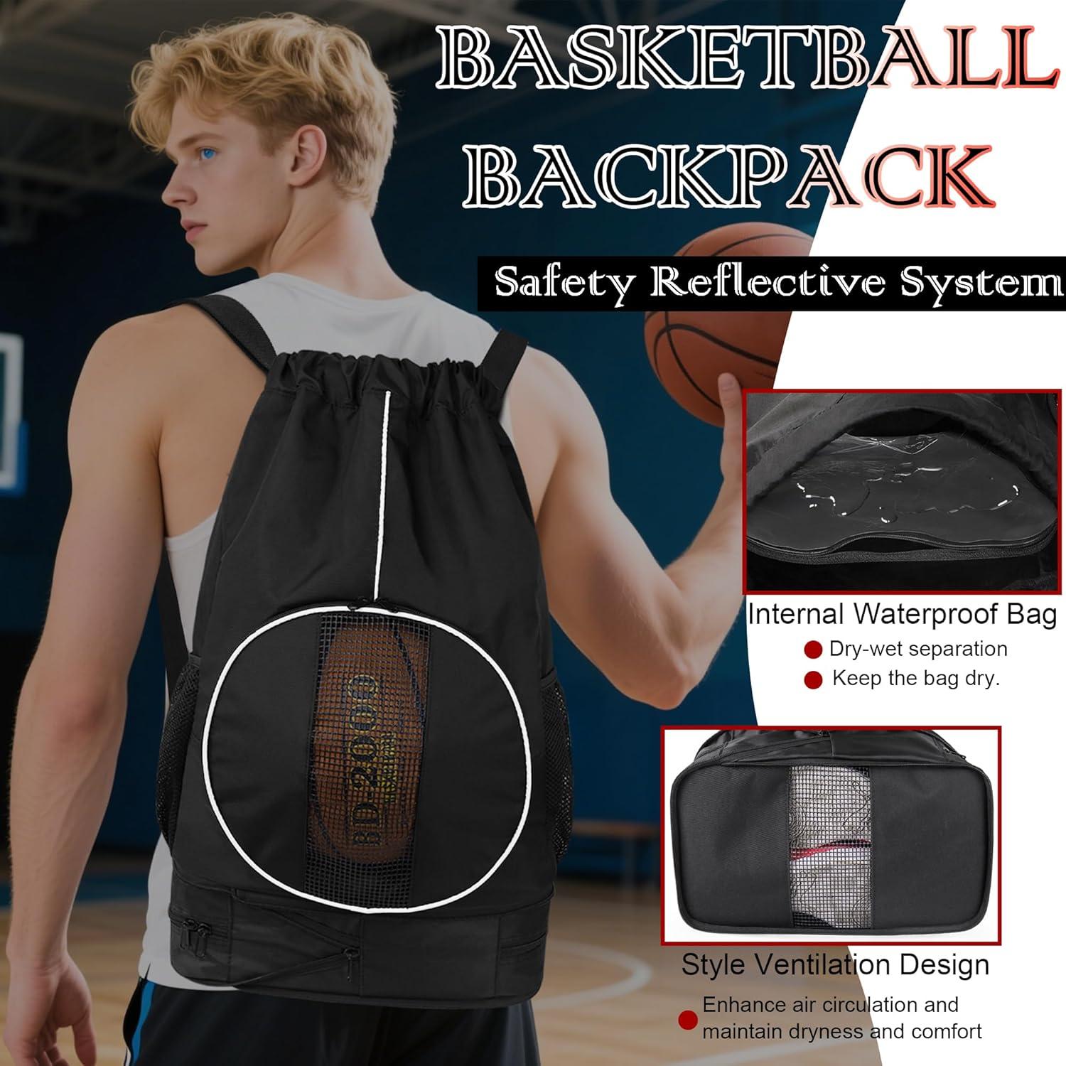Mochila de Baloncesto SKAITU 45L con Compartimento para Zapatos