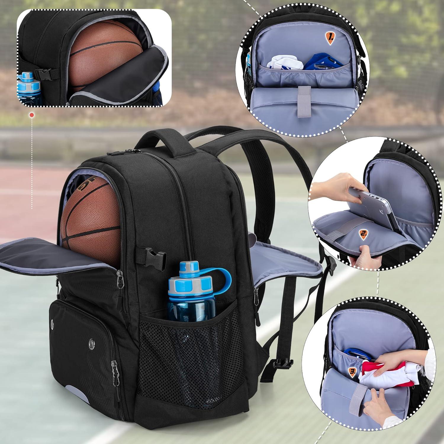 Mochila de Baloncesto DSLEAF con Compartimento para Zapatos
