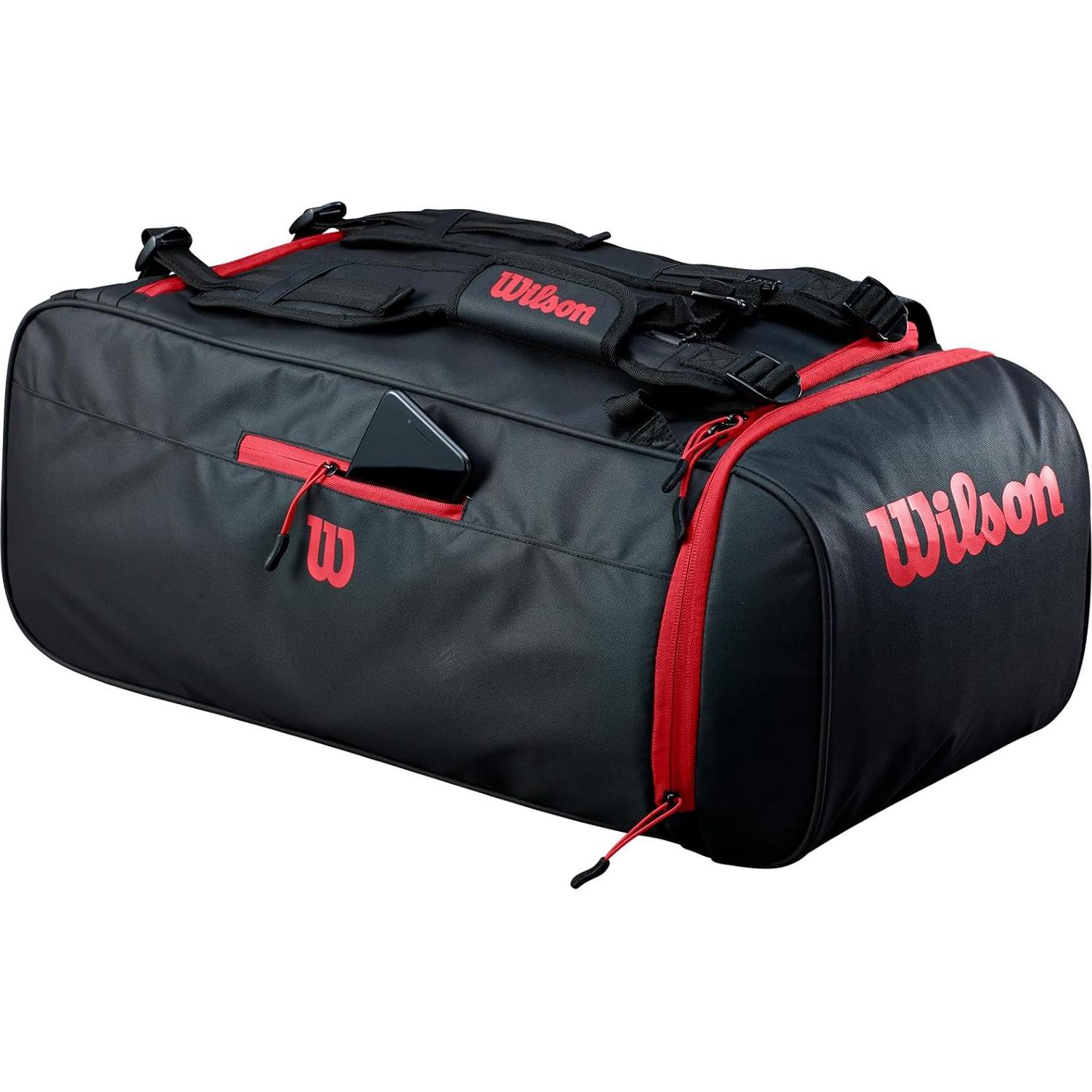 Bolsa de Deporte Wilson WTH132190 - Negro/Rojo, 77.6x29.5cm