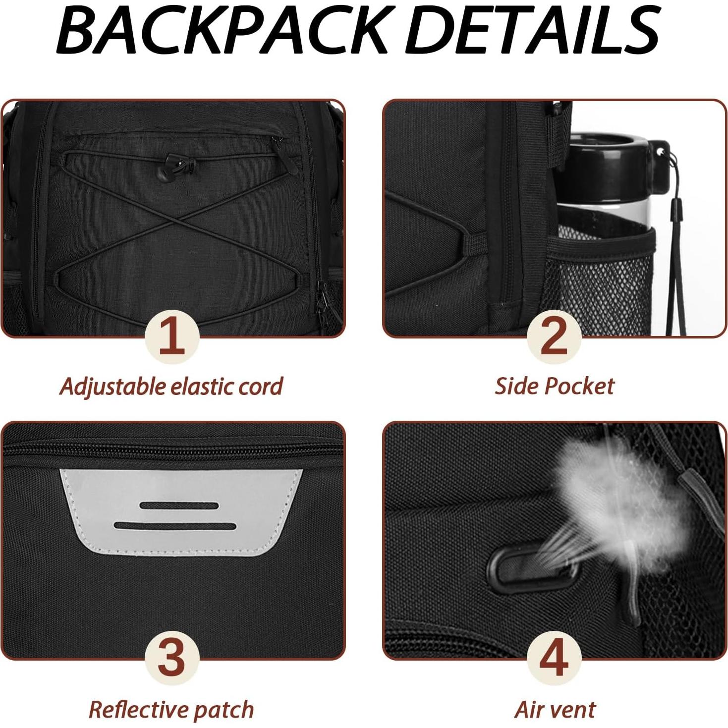 Mochila de Baloncesto LARIPOP Negra con Compartimento para Zapatos