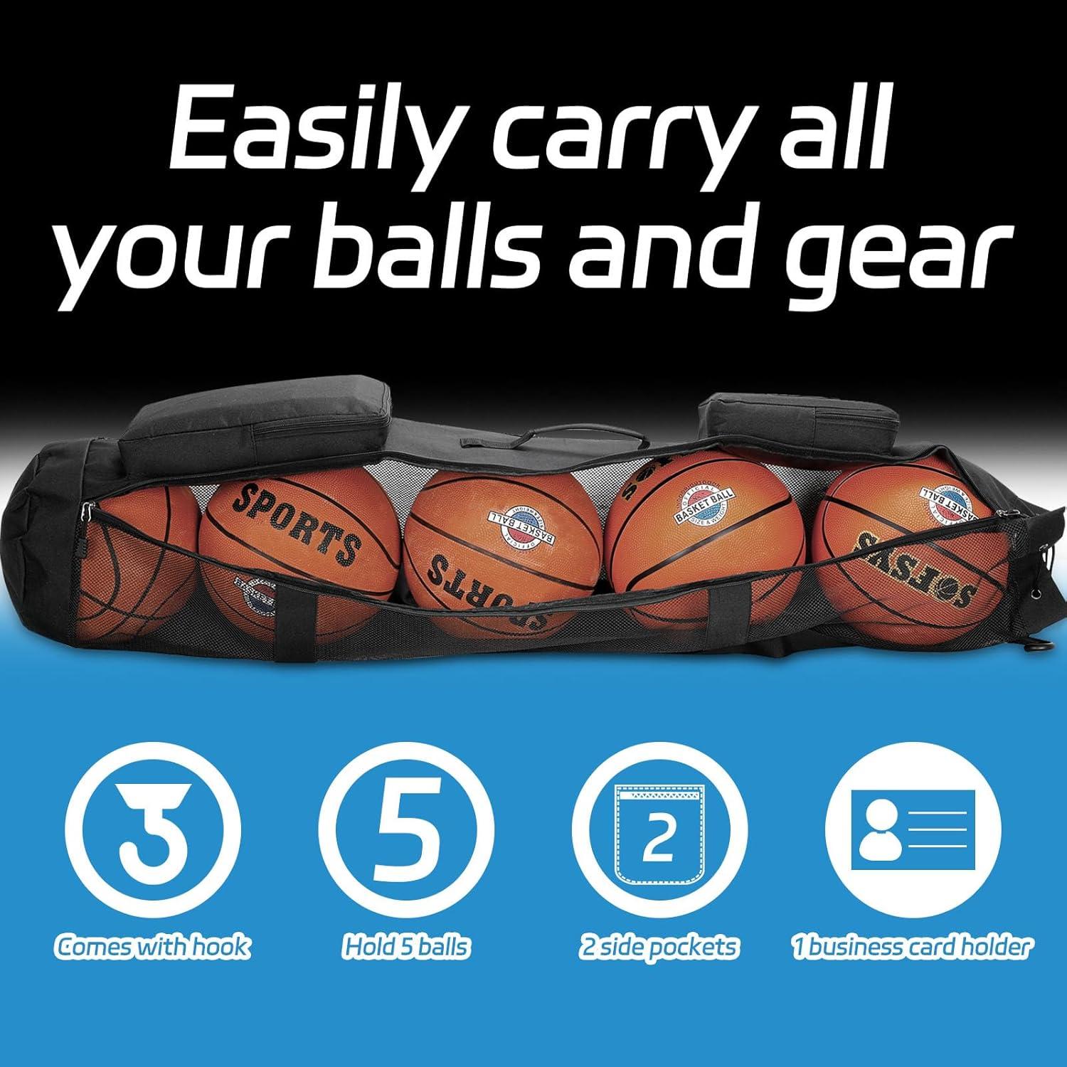 Bolsa de Malla para Balones de Baloncesto Skureay 5 Balones