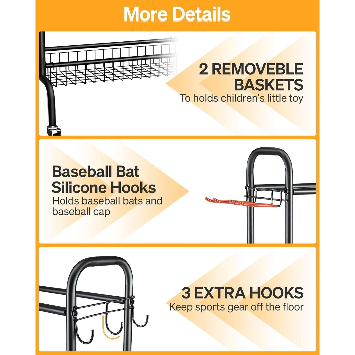 Soporte de Baloncesto Rodante EXTCCT 4 Niveles para 16 Pelotas