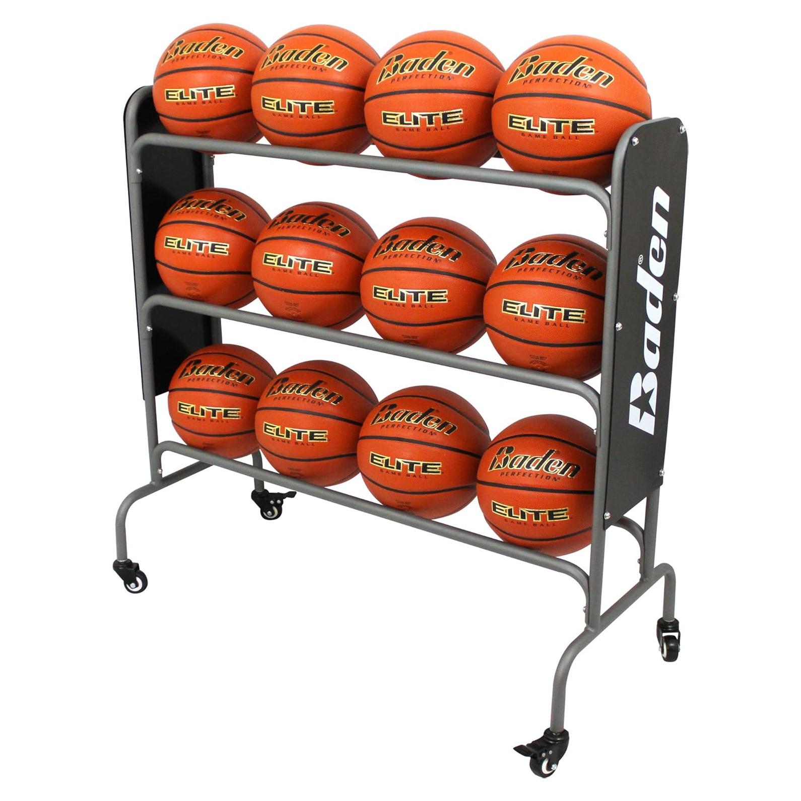 Soporte de Baloncesto Baden RACK-07-SIOC con Ruedas - Almacenamiento para 12 Pelotas