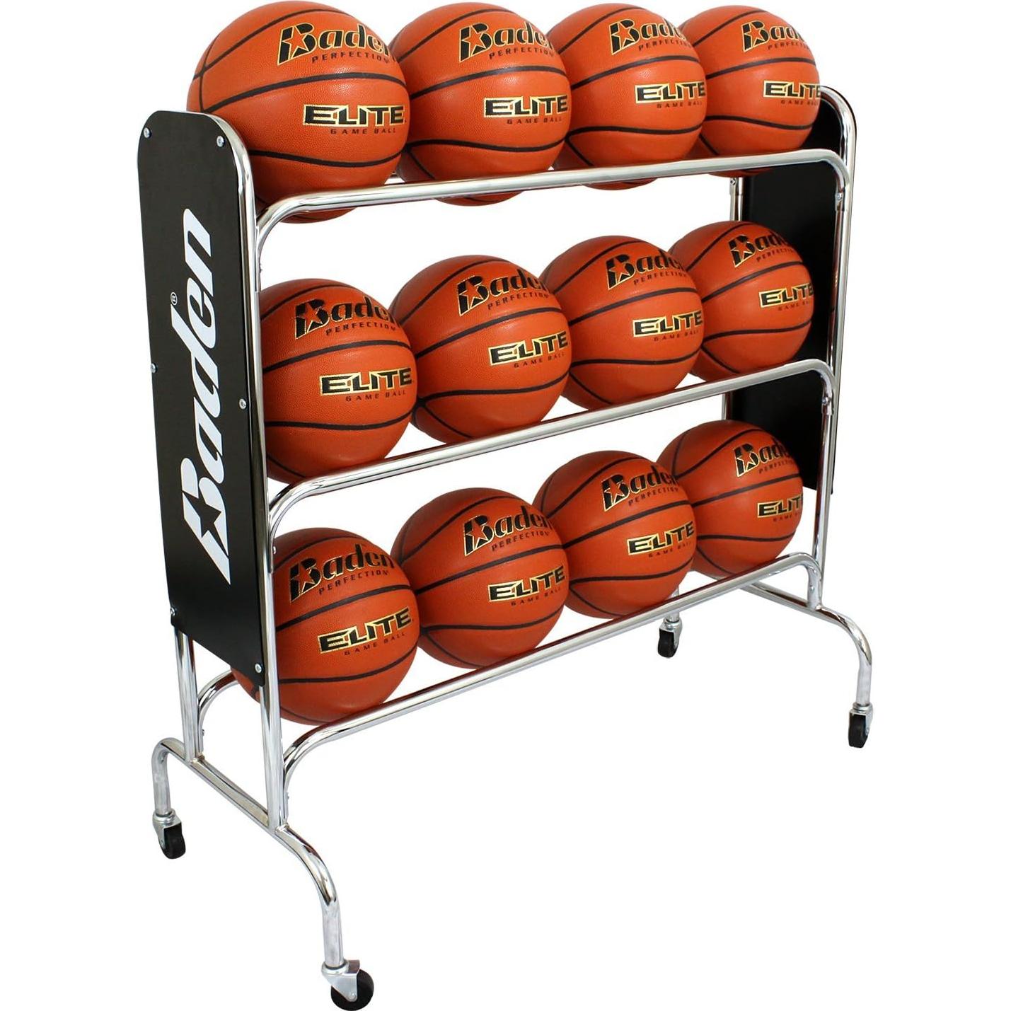 Soporte de Baloncesto Baden RACK-07-SIOC con Ruedas - Almacenamiento para 12 Pelotas