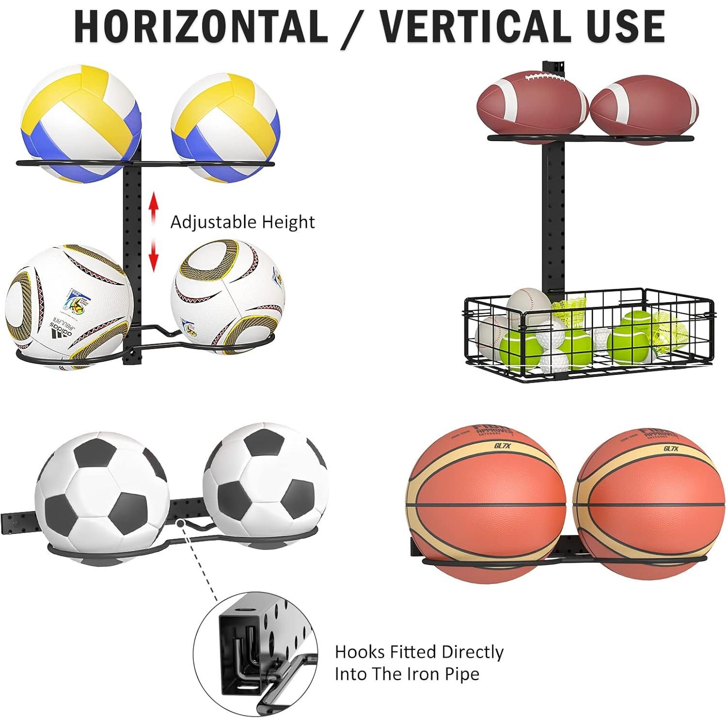 Soporte de Baloncesto Montado en Pared Feyejade 8 Niveles Ajustable
