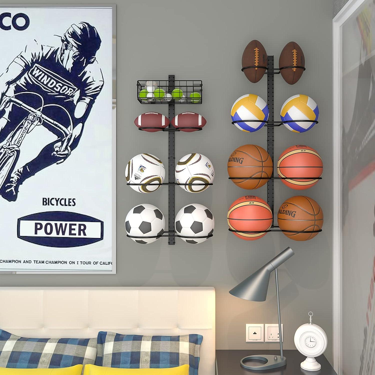 Soporte de Baloncesto Montado en Pared Feyejade 8 Niveles Ajustable