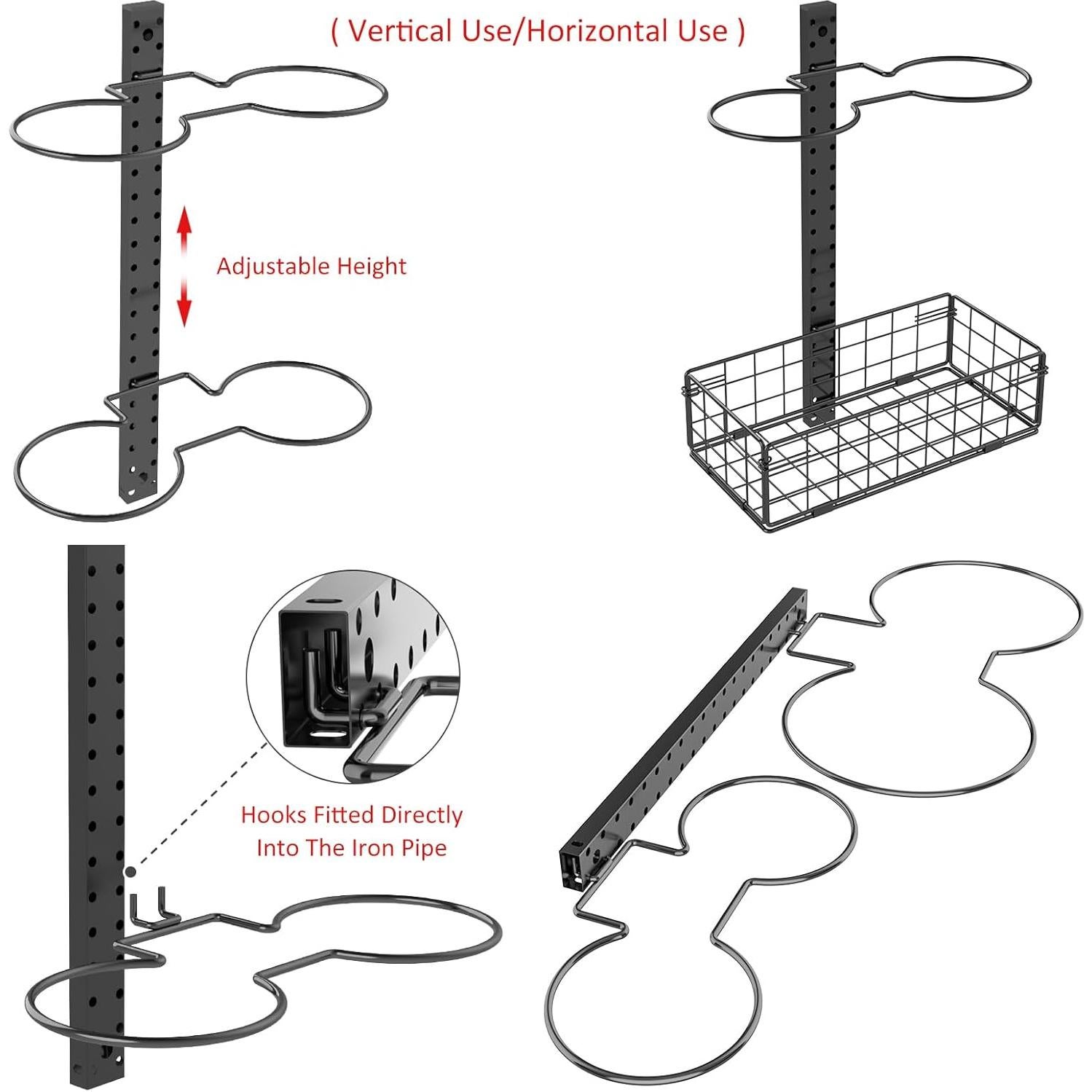 Soporte de Baloncesto Montado en Pared Feyejade 8 Niveles Ajustable
