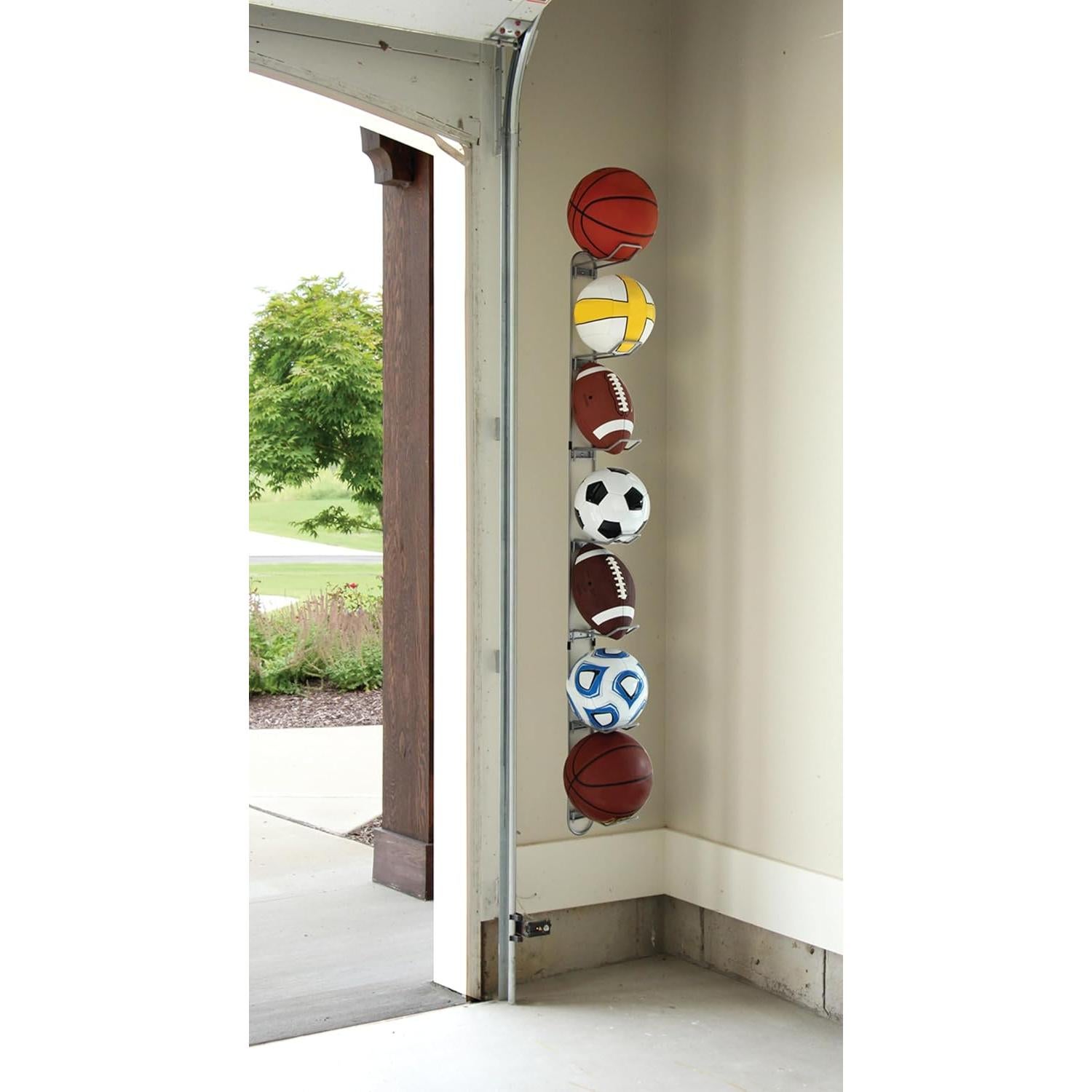 Soporte para Pelotas Knape & Vogt 7 Pelotas Acero Plata 160.5 cm