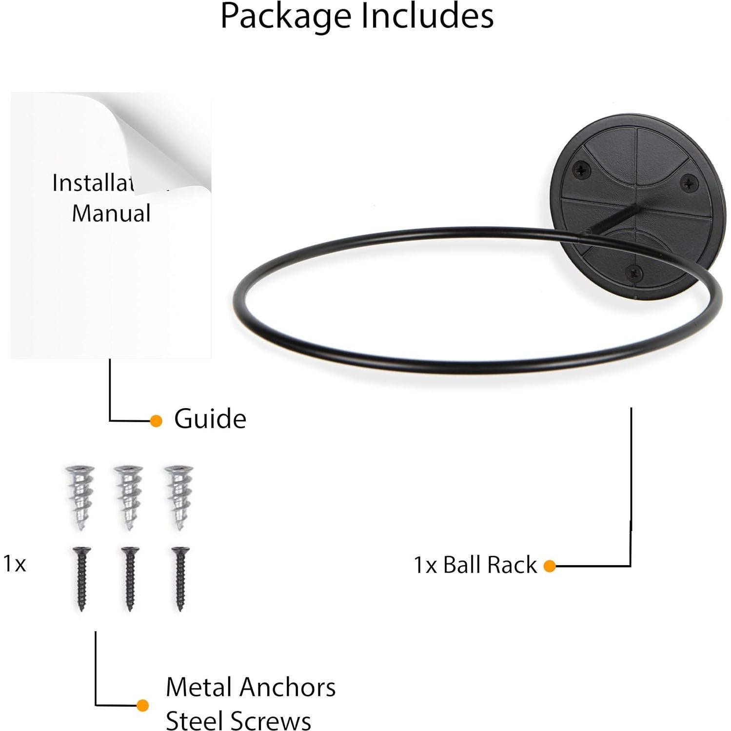 Soporte de Pared Wallniture para Pelotas - Metal Negro