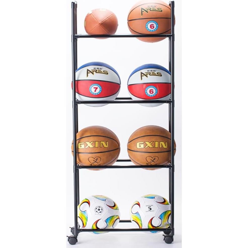 Soporte para Balones FDSDEFEN 4 Capas con Ruedas - Almacenamiento Garaje