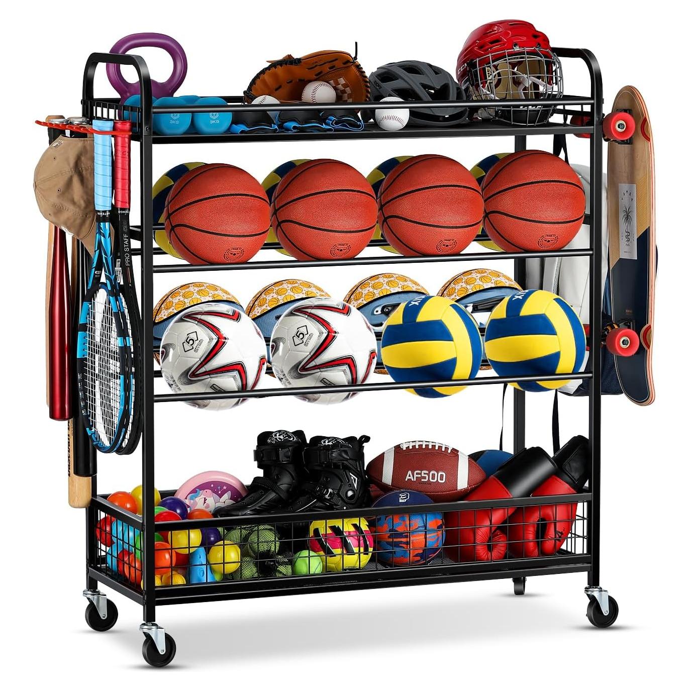 Organizador Deportivo EXTCCT 4 Capas con Ruedas - Almacenamiento Garaje