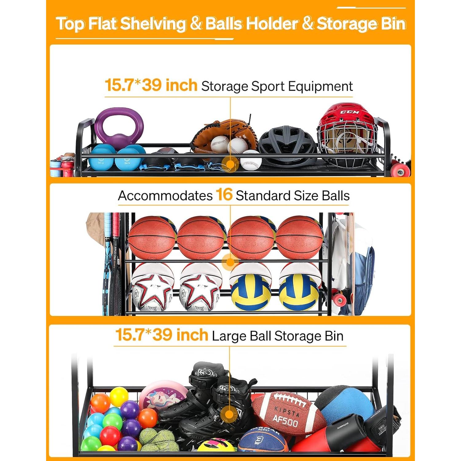 Organizador Deportivo EXTCCT 4 Capas con Ruedas - Almacenamiento Garaje