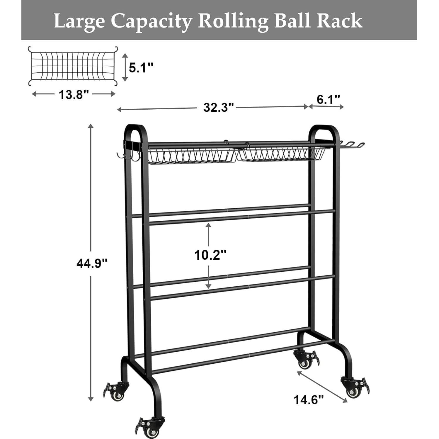 Estante Organizador de Pelotas Ardier 4 Niveles Negro