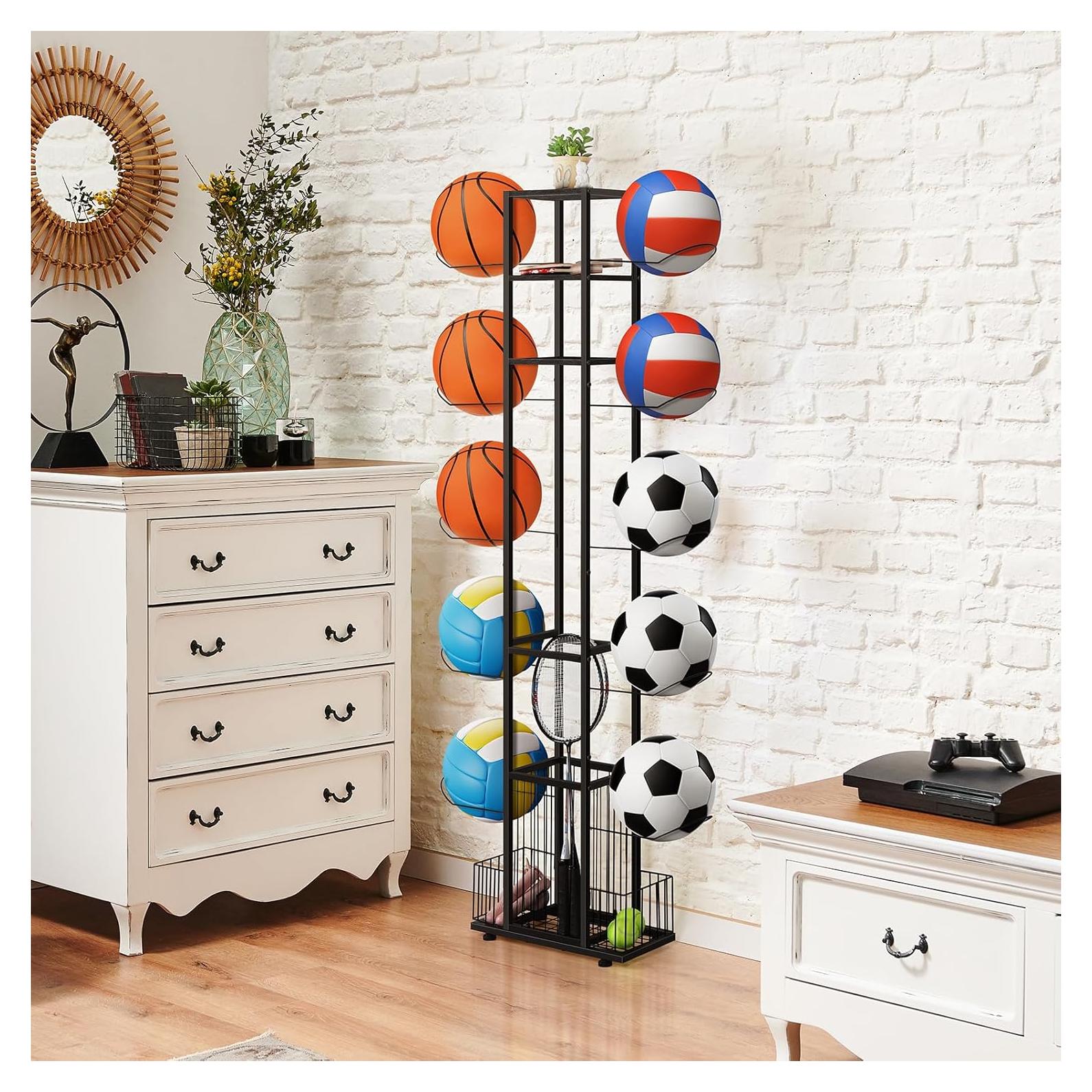 Organizador Deportivo BTY Soporte Vertical para Pelotas Negro