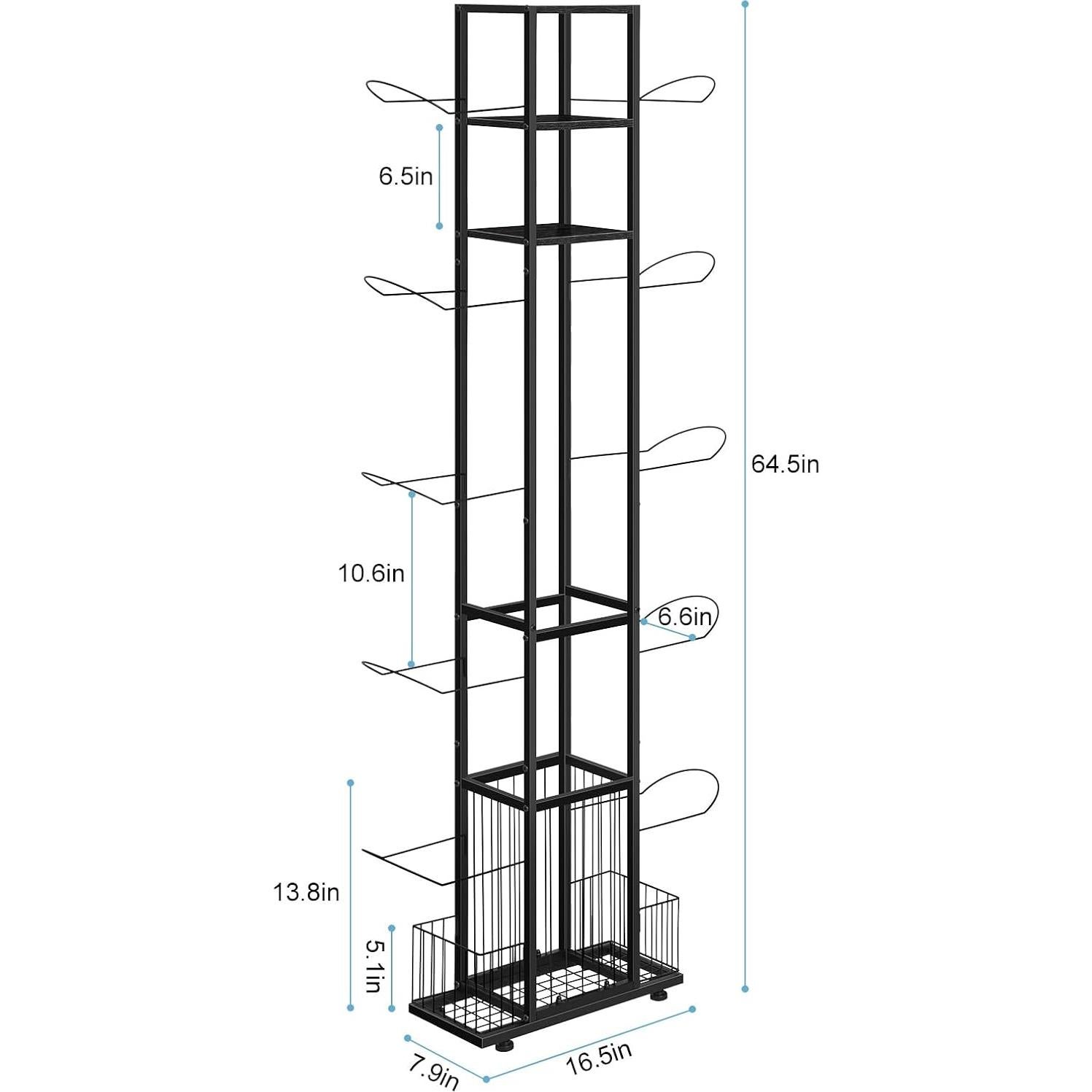 Organizador Deportivo BTY Soporte Vertical para Pelotas Negro