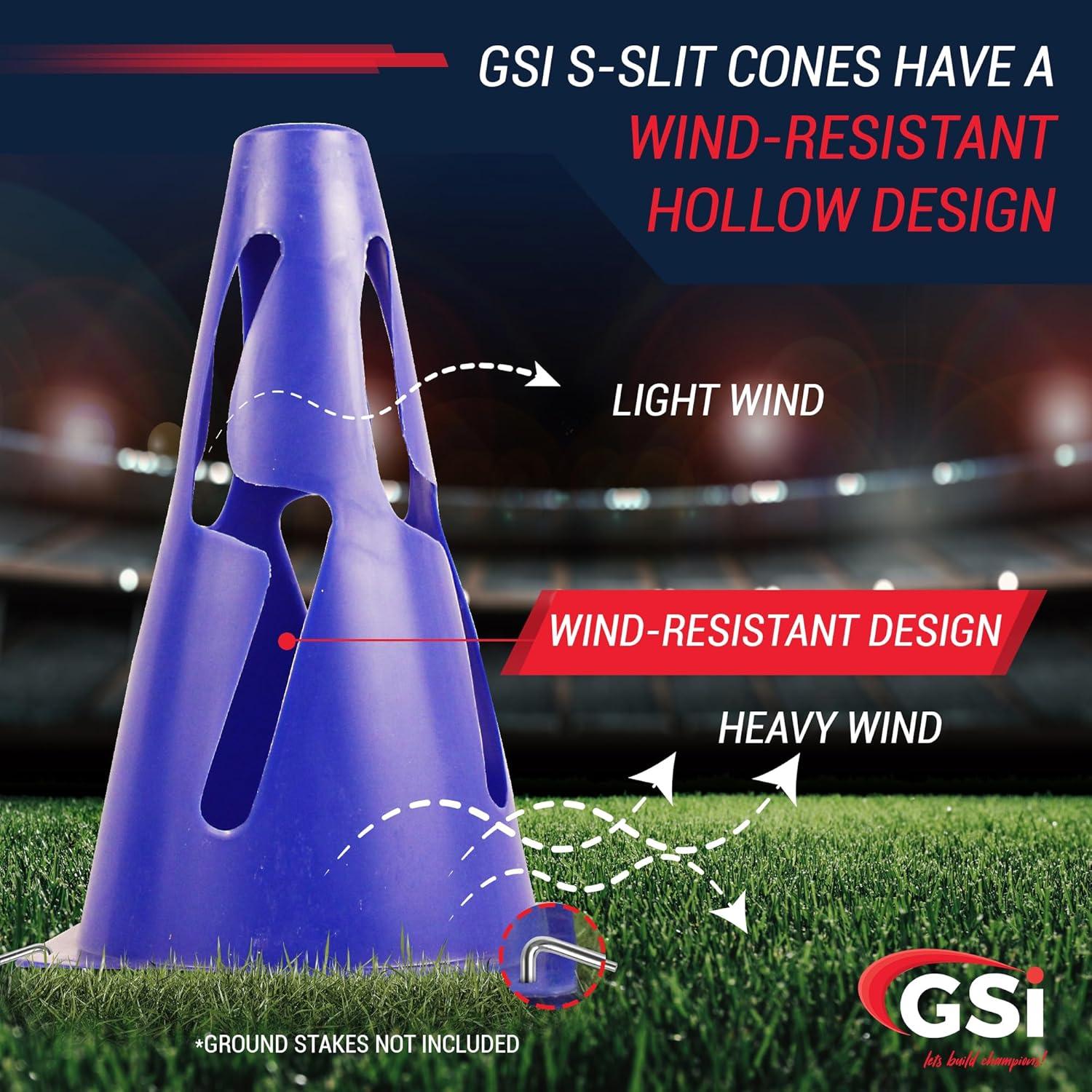 Conos de Fútbol GSi S-Slit - Paquete de 12 Unidades