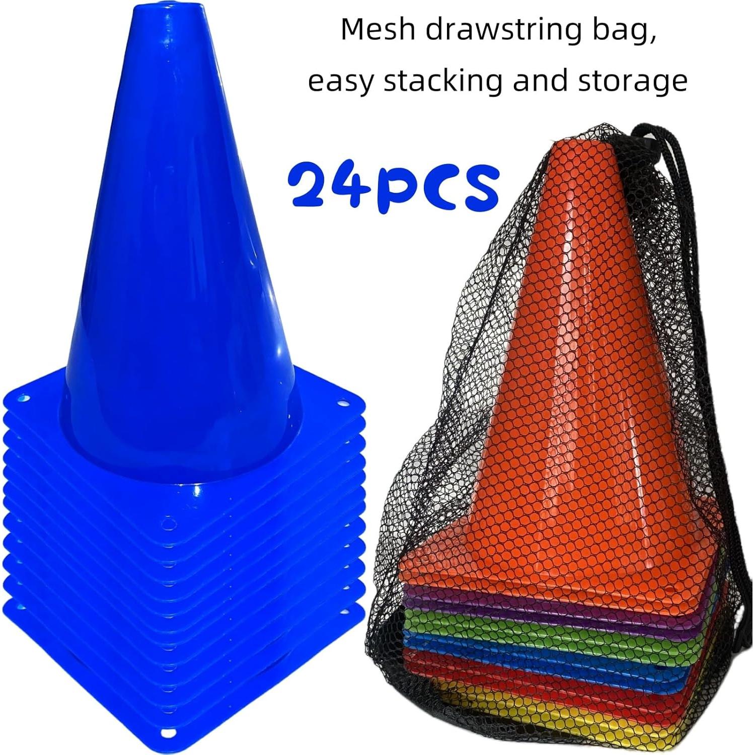 24 Conos de Tráfico de Plástico LCPQMZGH 17.78 cm Entrenamiento