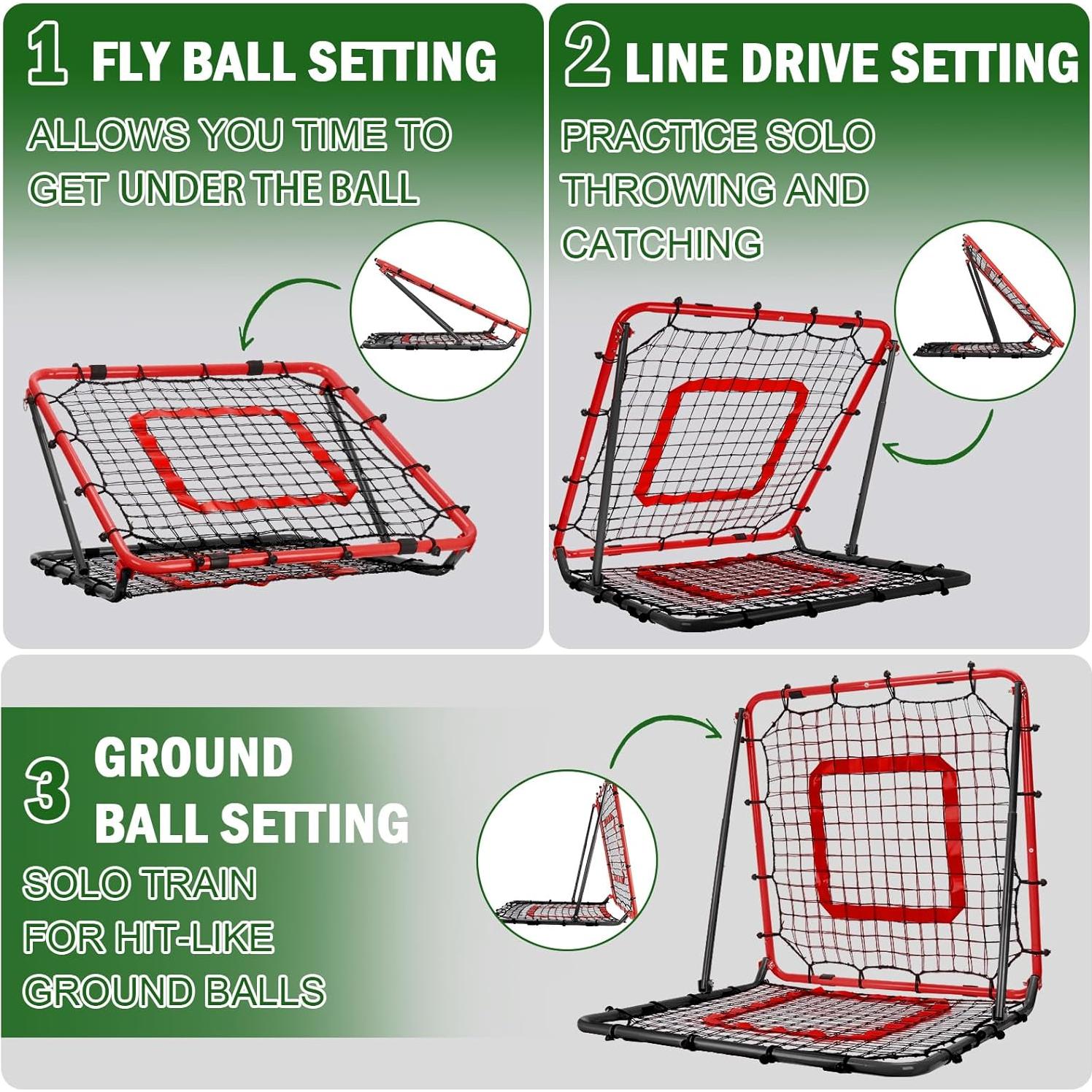 Red de Rebote Multi-Deporte BaseGoal 85x85 cm Ajustable