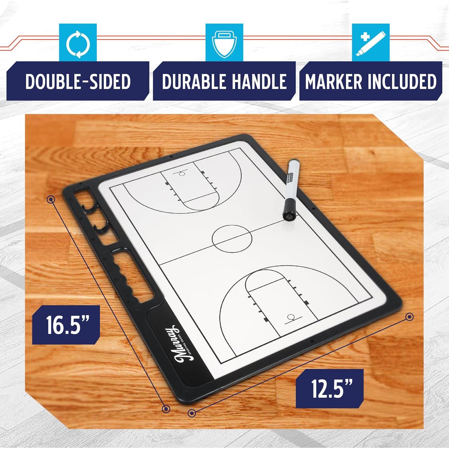 Pizarra Blanca Premium Murray para Entrenadores de Baloncesto 42x31.75cm