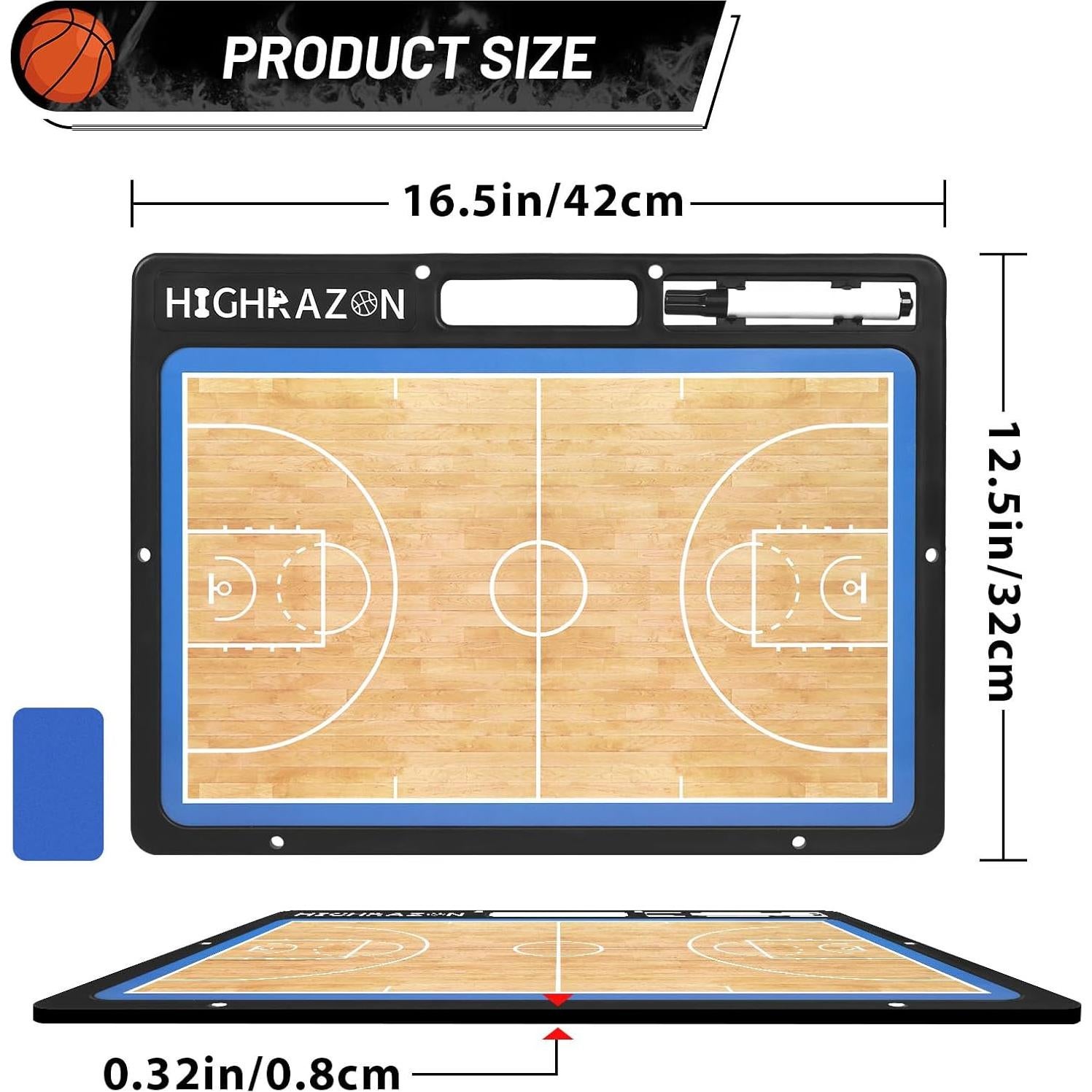 Portaplanos Borrable Baloncesto HIGHRAZON 42x31.5cm Doble Cara