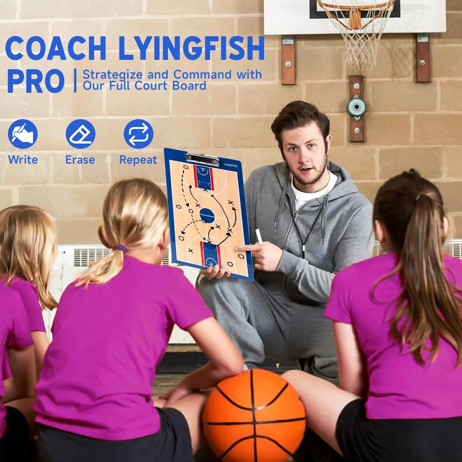 Pizarra de Entrenador de Baloncesto LYINGFISH Doble Cara Azul