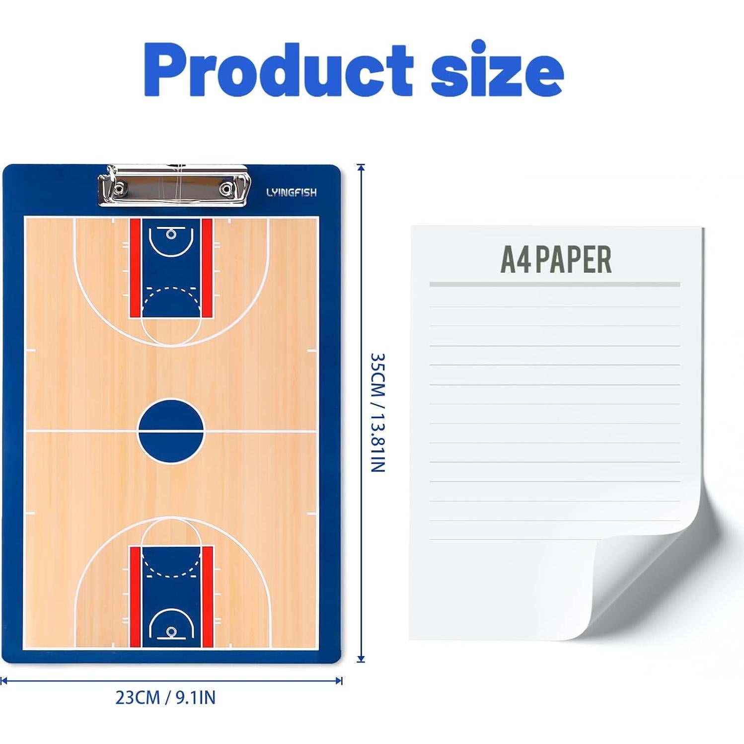 Pizarra de Entrenador de Baloncesto LYINGFISH Doble Cara Azul