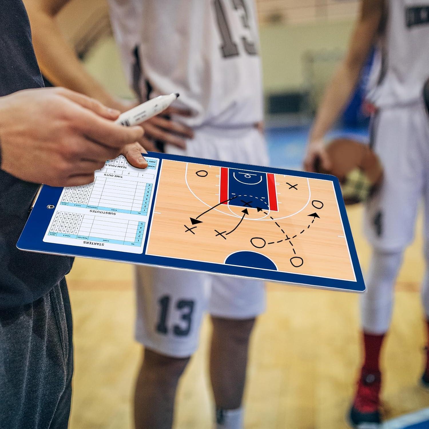 Pizarra de Entrenador de Baloncesto LYINGFISH Doble Cara Azul