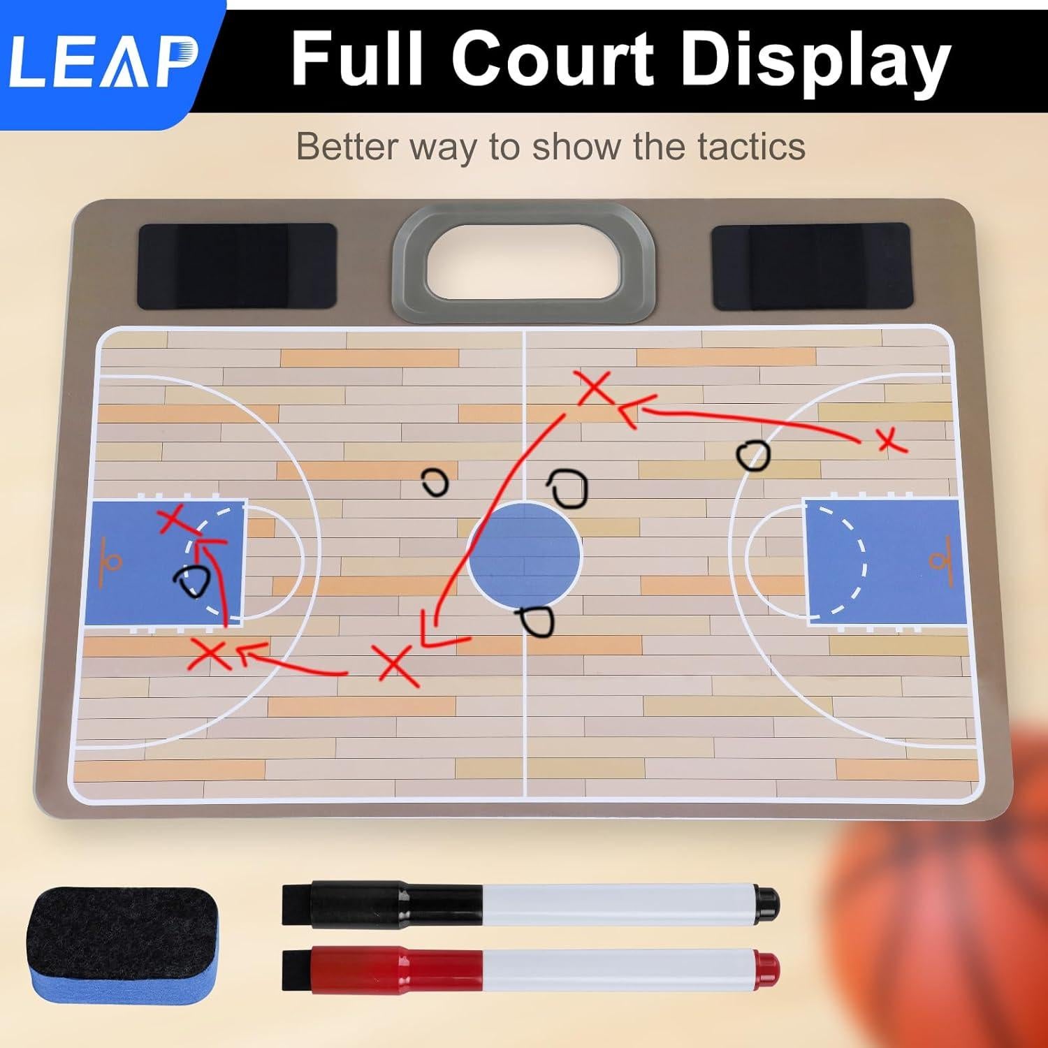 Tablero de Entrenador LEAP Doble Cara para Baloncesto 38.1x27.9cm
