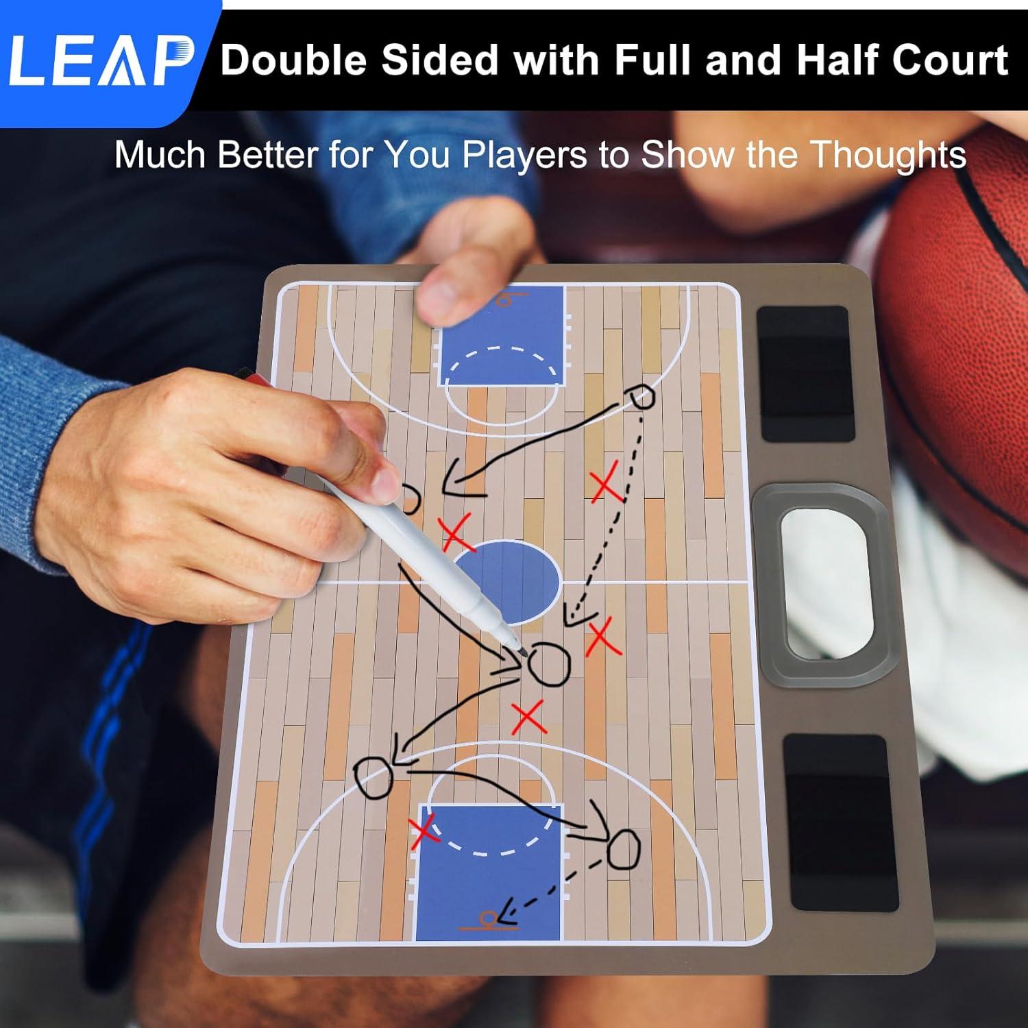 Tablero de Entrenador LEAP Doble Cara para Baloncesto 38.1x27.9cm