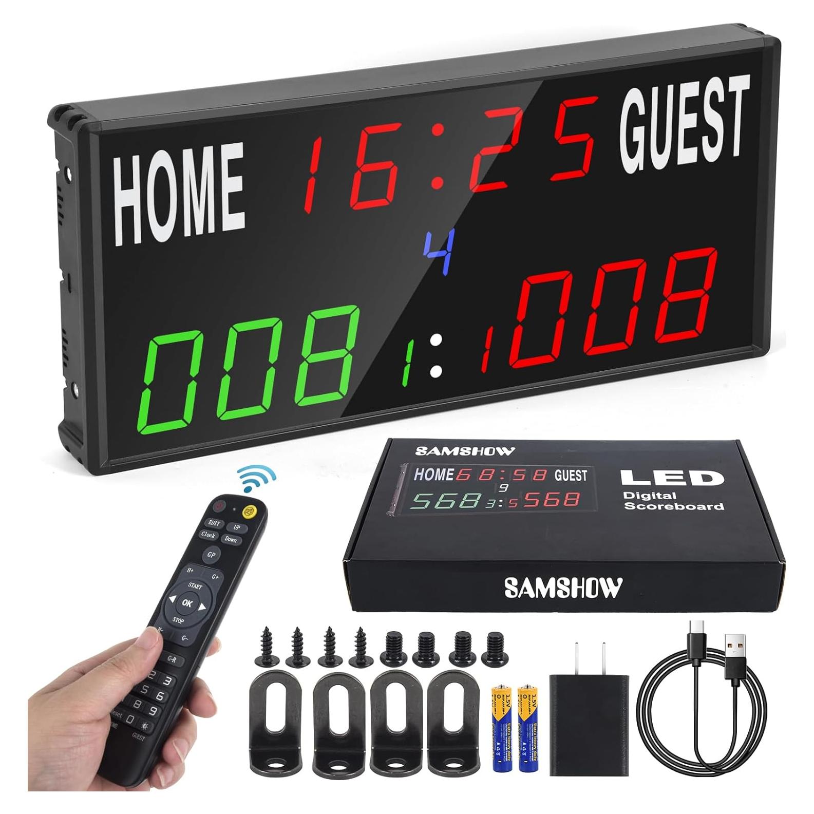 Marcador Electrónico LED Digital Samshow 2025 con Control Remoto