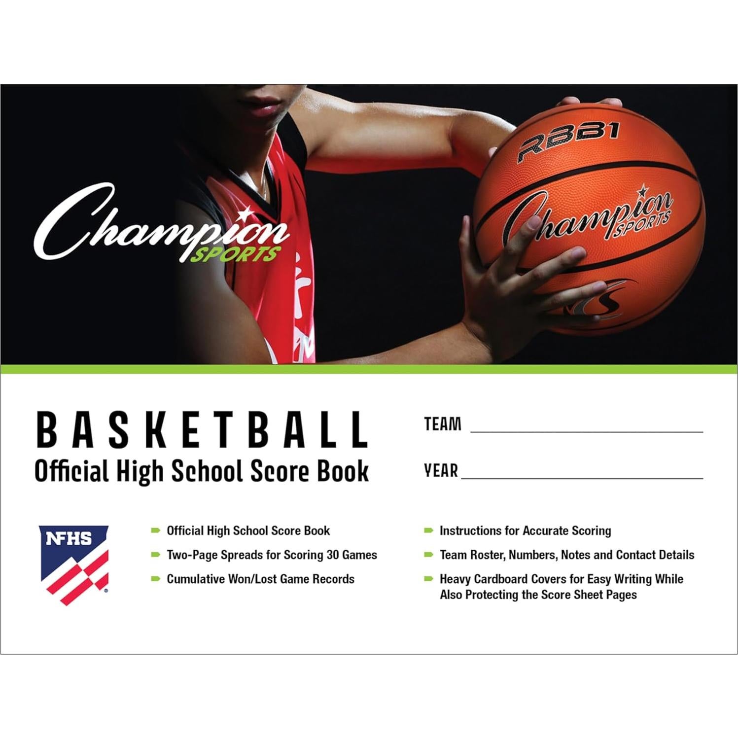 Libro de Puntuación de Baloncesto Champion Sports BB1, 30 Juegos