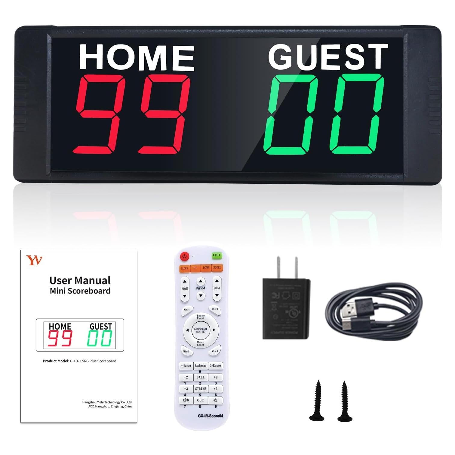 Tablero de Puntuación Digital LED YZ, Portátil 19cm para Juegos