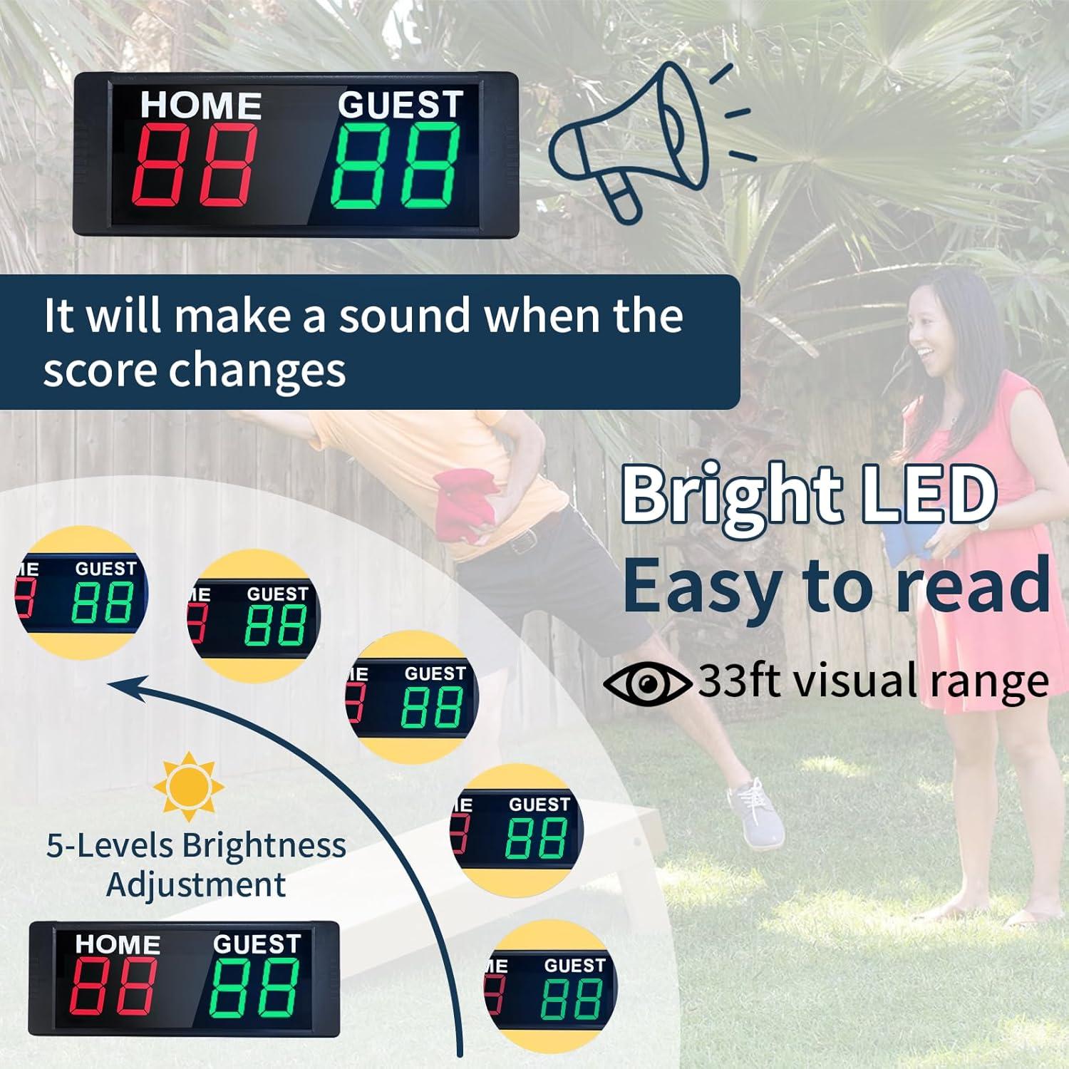 Tablero de Puntuación Digital LED YZ, Portátil 19cm para Juegos