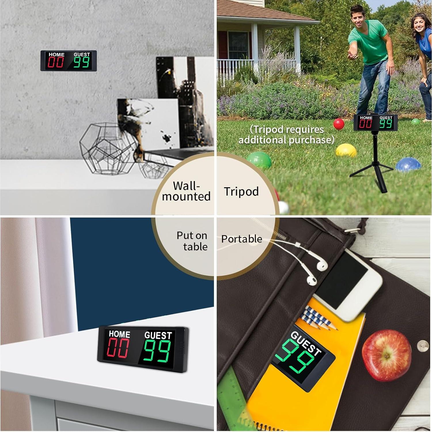 Tablero de Puntuación Digital LED YZ, Portátil 19cm para Juegos