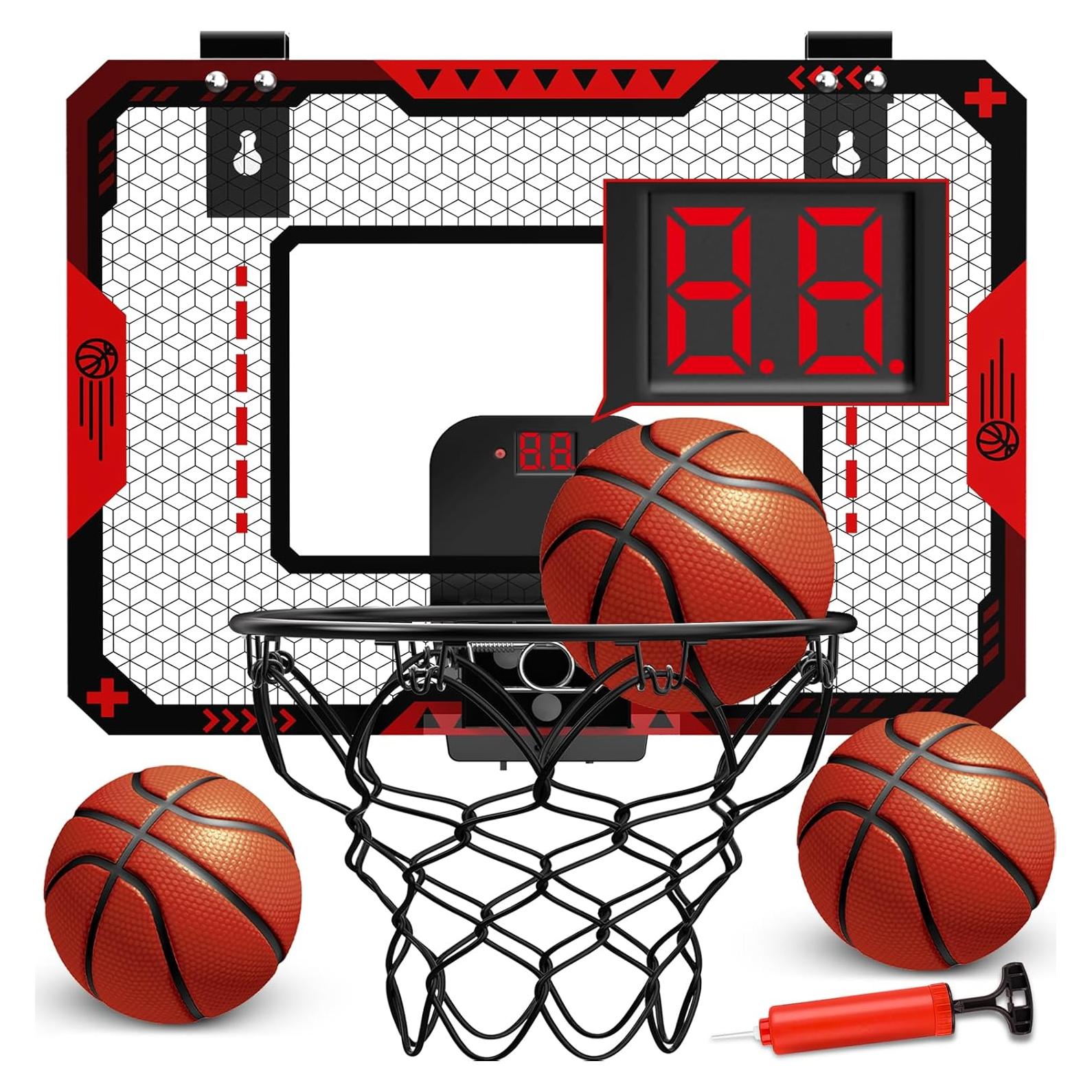 Aro de Baloncesto Interior GMAOPHY con Marcador Electrónico y 3 Balones