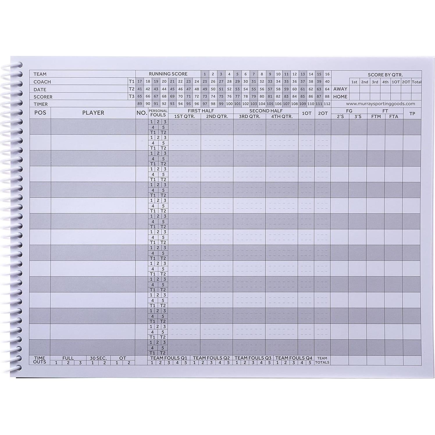 Libro de Puntuación de Baloncesto Elite Clipboards - 50 Juegos