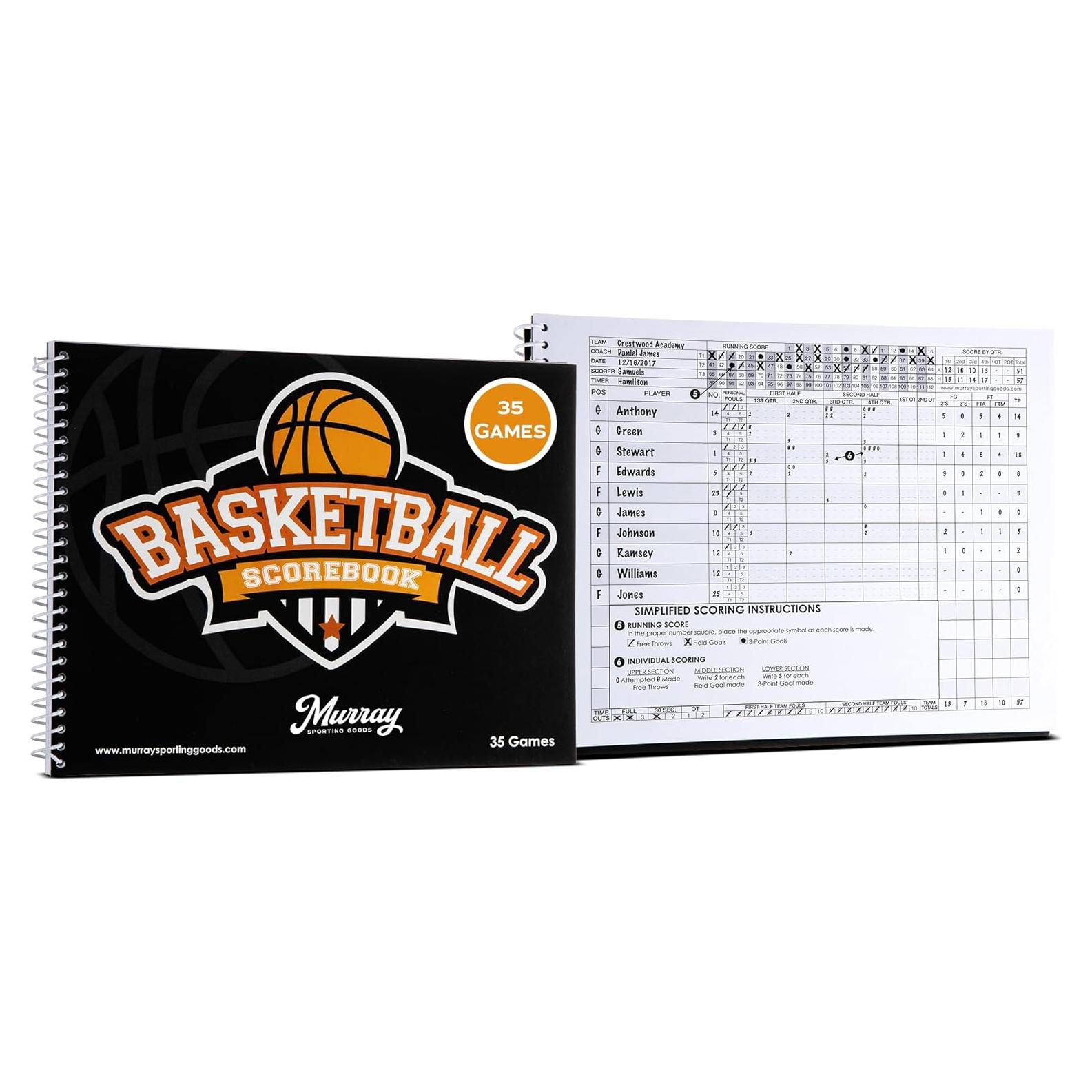 Libro de Puntuaciones de Baloncesto Murray Sporting Goods - 35 Juegos