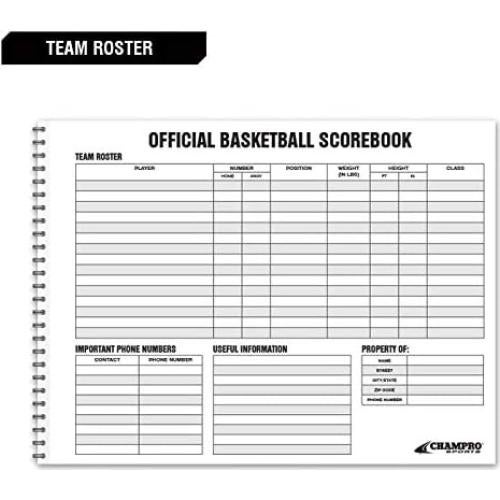 Libro de Puntuación de Baloncesto Champro A07BK - 30 Juegos