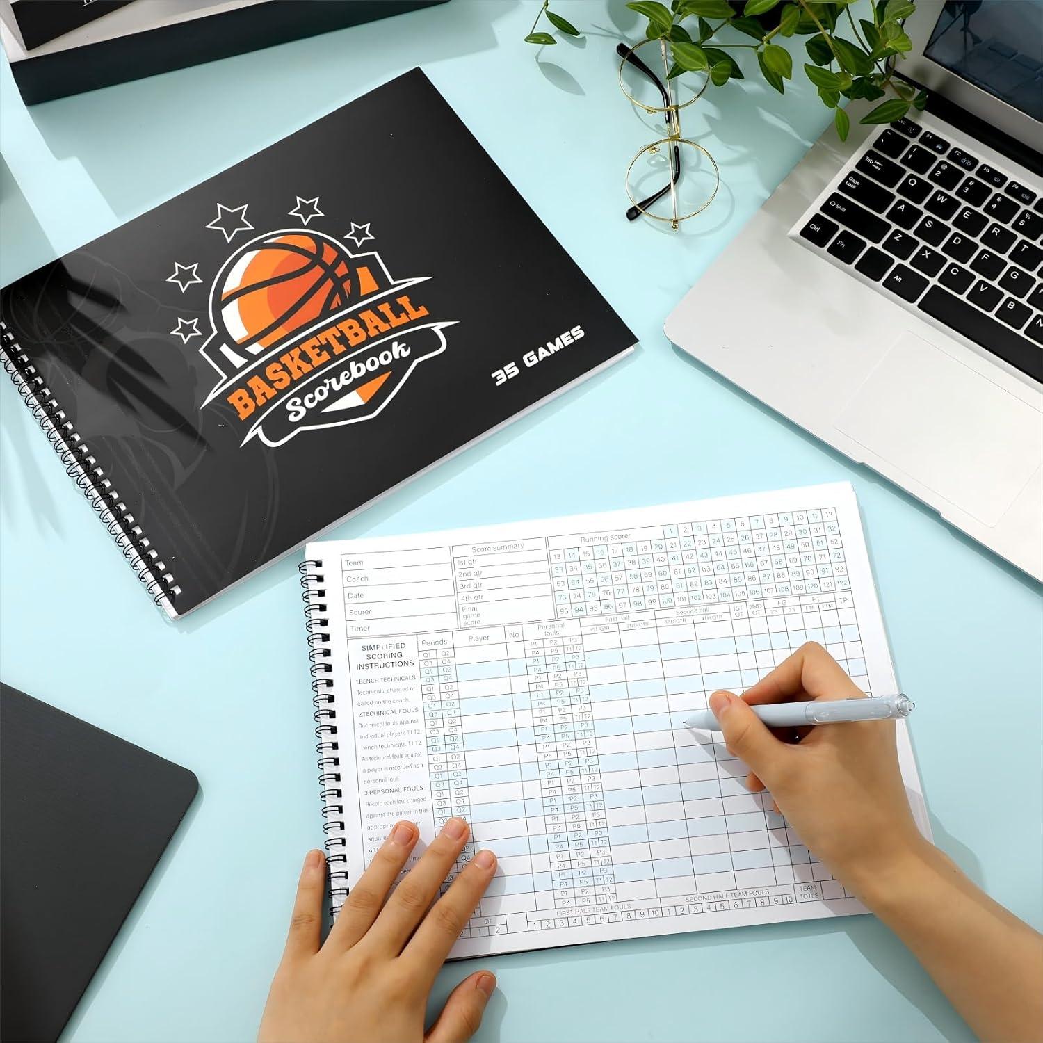 Qilery 4 Libros de Puntuación de Baloncesto 35 Juegos