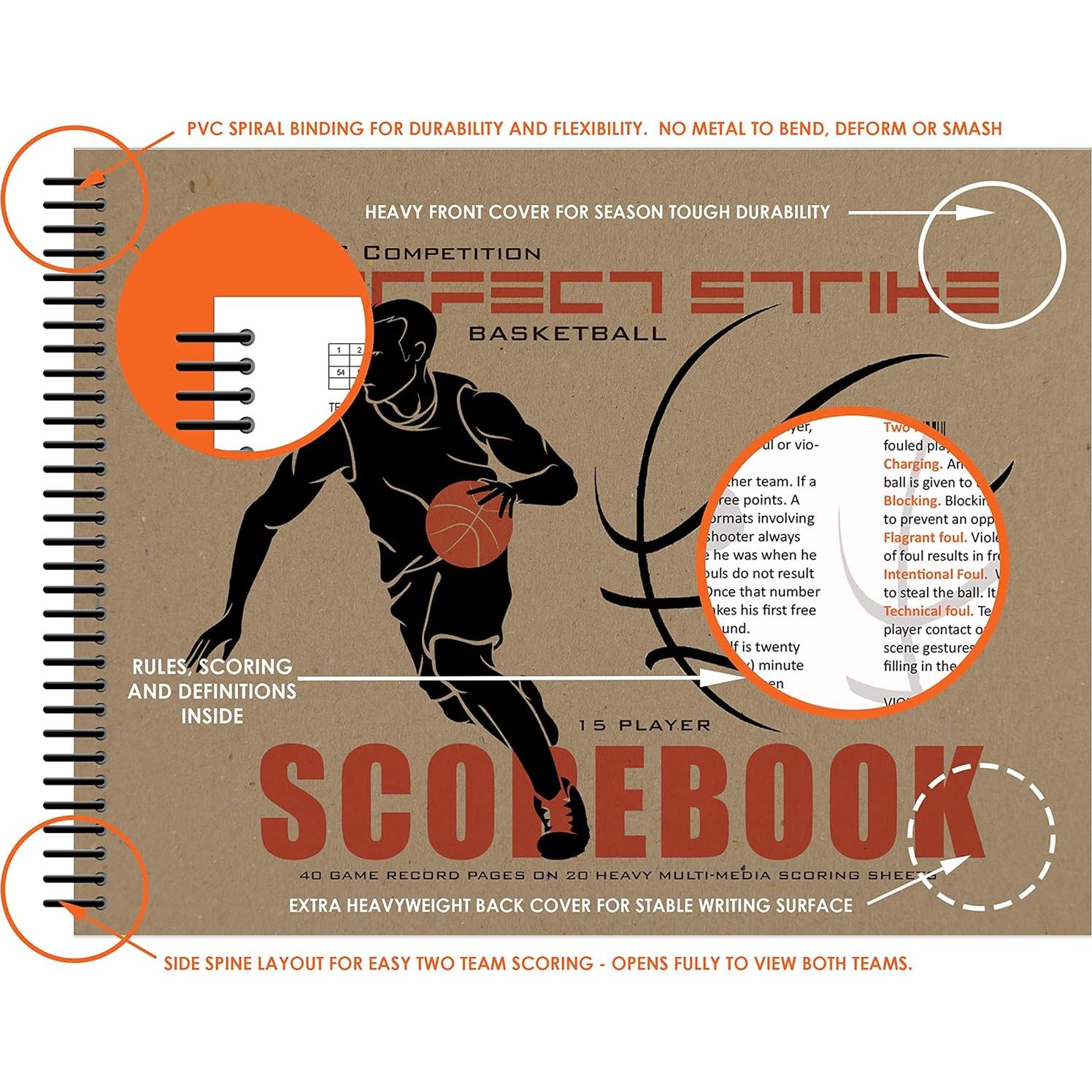 Libro de Puntuación de Baloncesto Perfect Strike Resistente 21.6x27.9cm