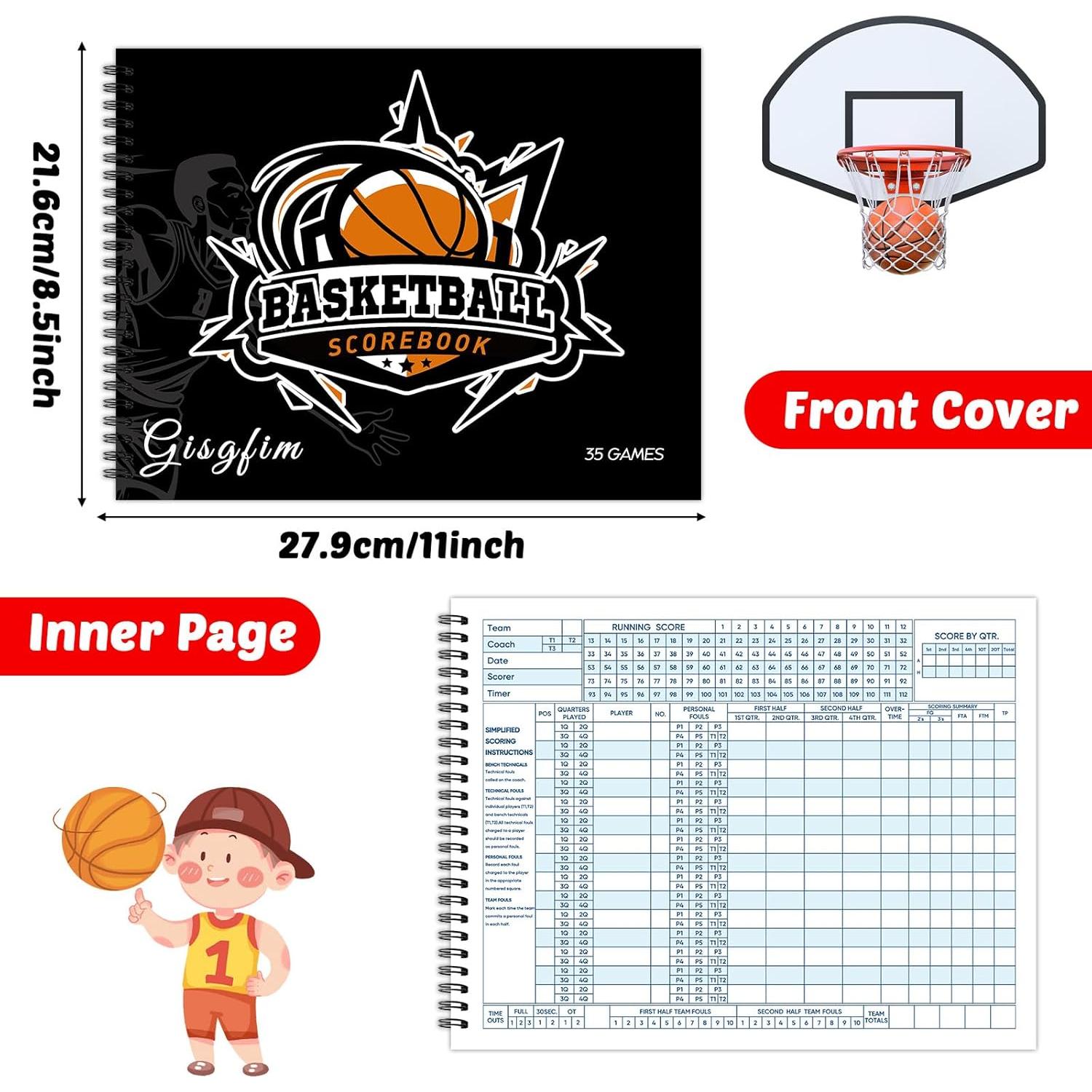 Libro de Puntuación de Baloncesto Gisgfim - 4 Libros 35 Juegos