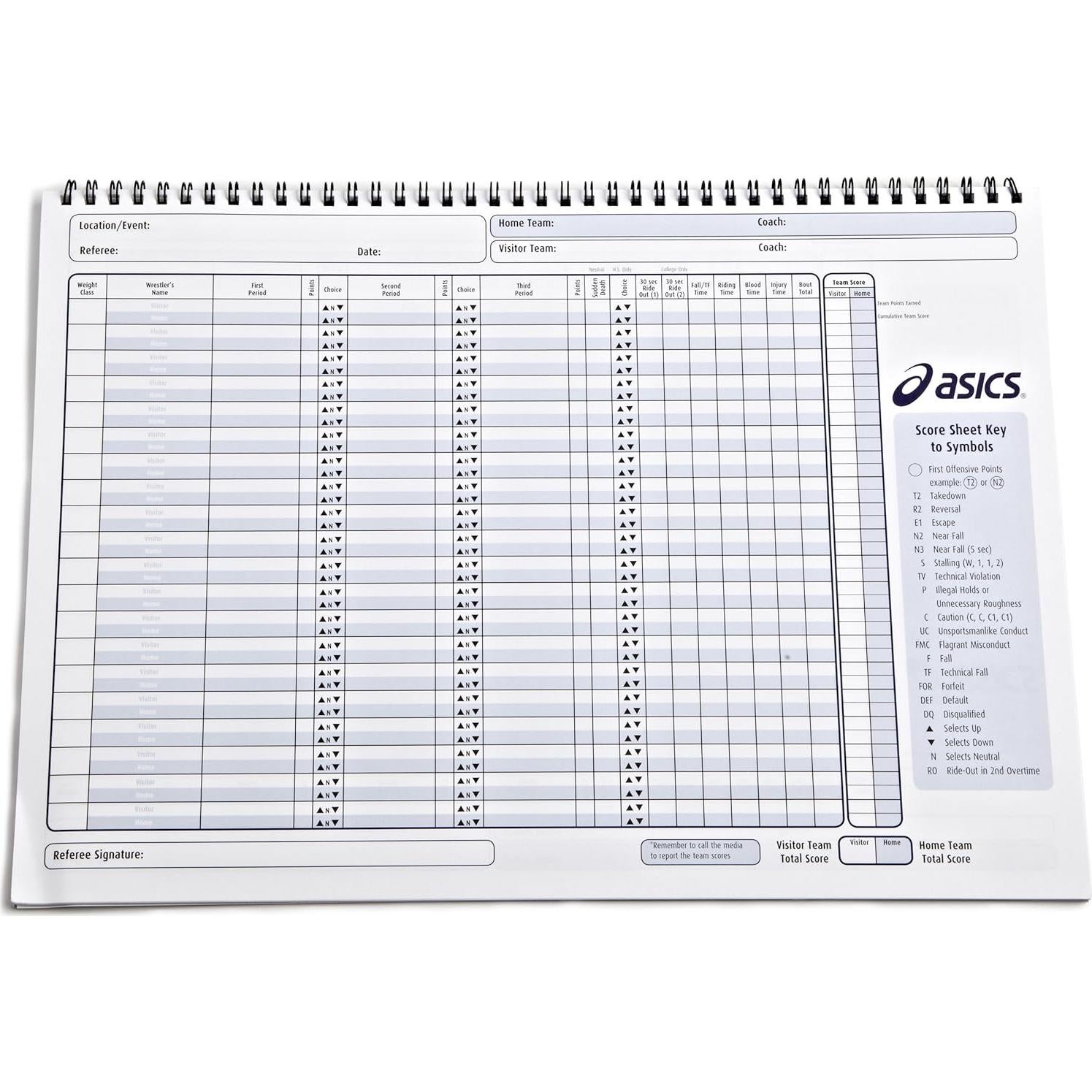 Libro de Puntuaciones de Lucha Unisex ASICS ZW0502