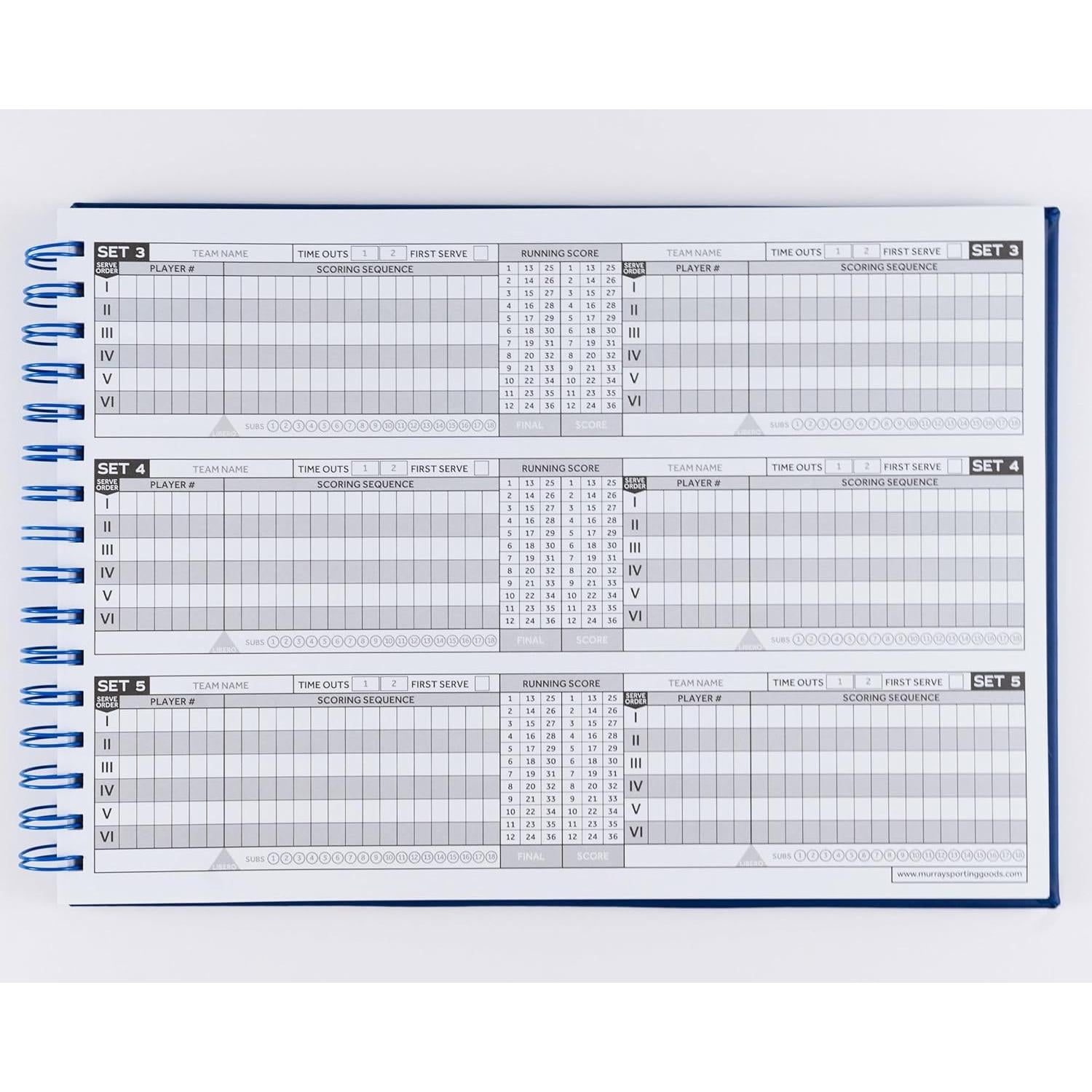 Libro de Puntuación de Voleibol Premium Murray 60 Partidos
