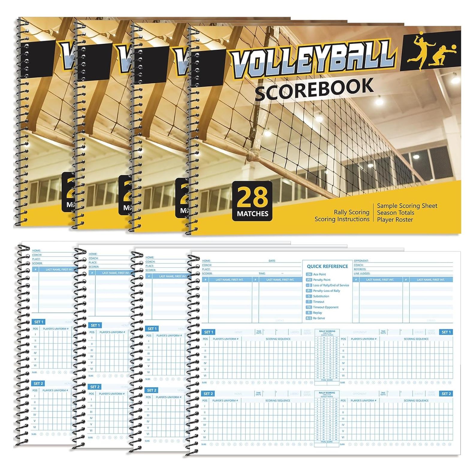 Libro de Puntuación de Voleibol Fuyoooo - 4 Piezas, 28 Partidos