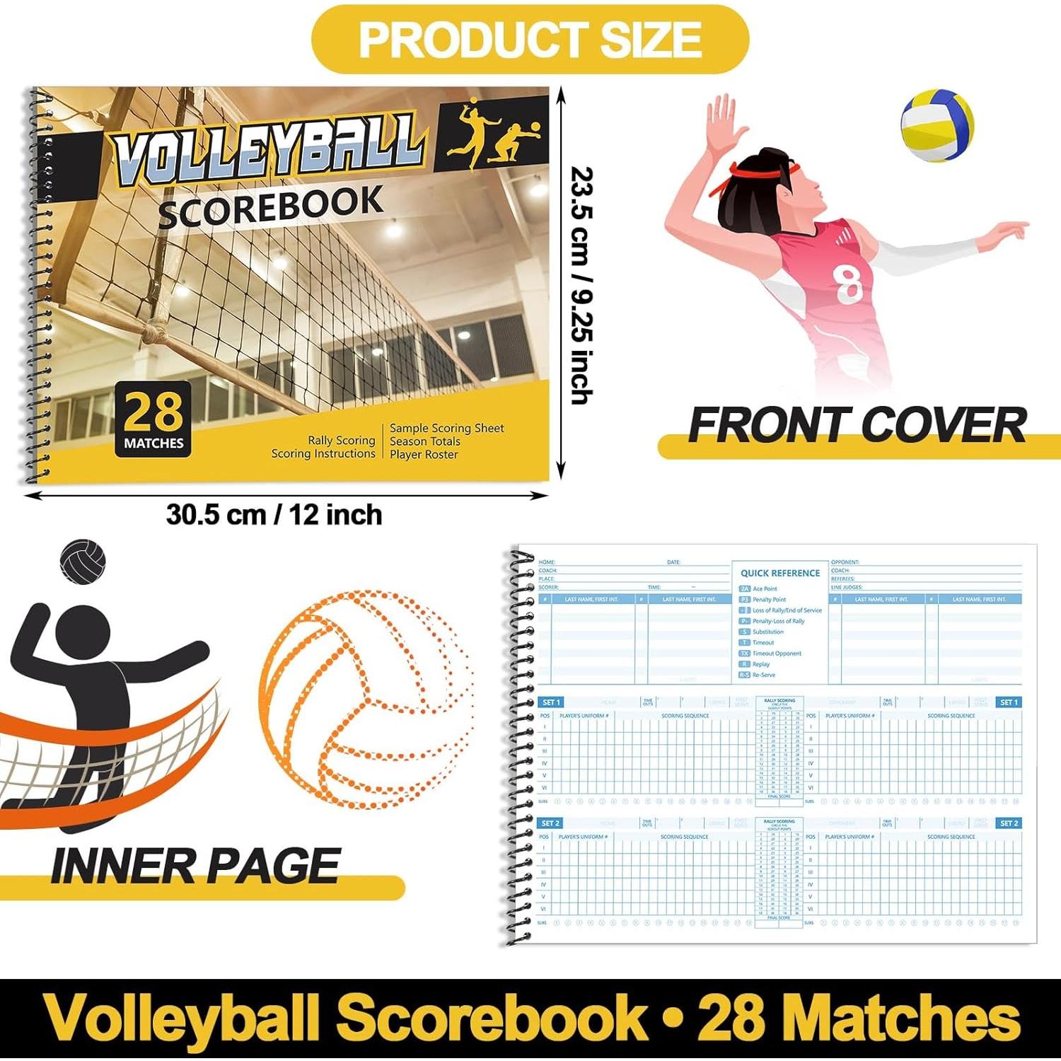 Libro de Puntuación de Voleibol Fuyoooo - 4 Piezas, 28 Partidos
