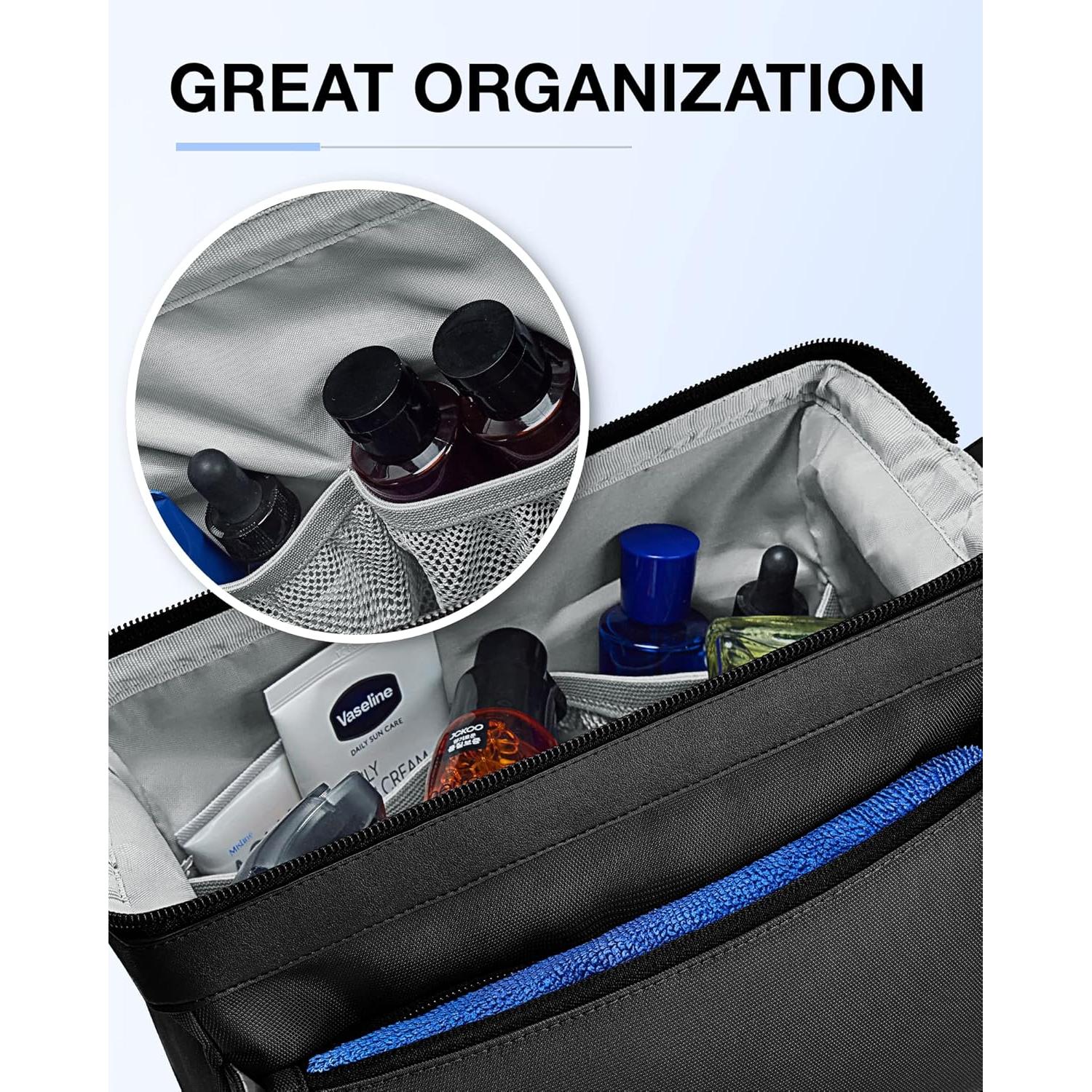 BAGSMART Neceser de Aseo Hombre Negro Resistente al Agua