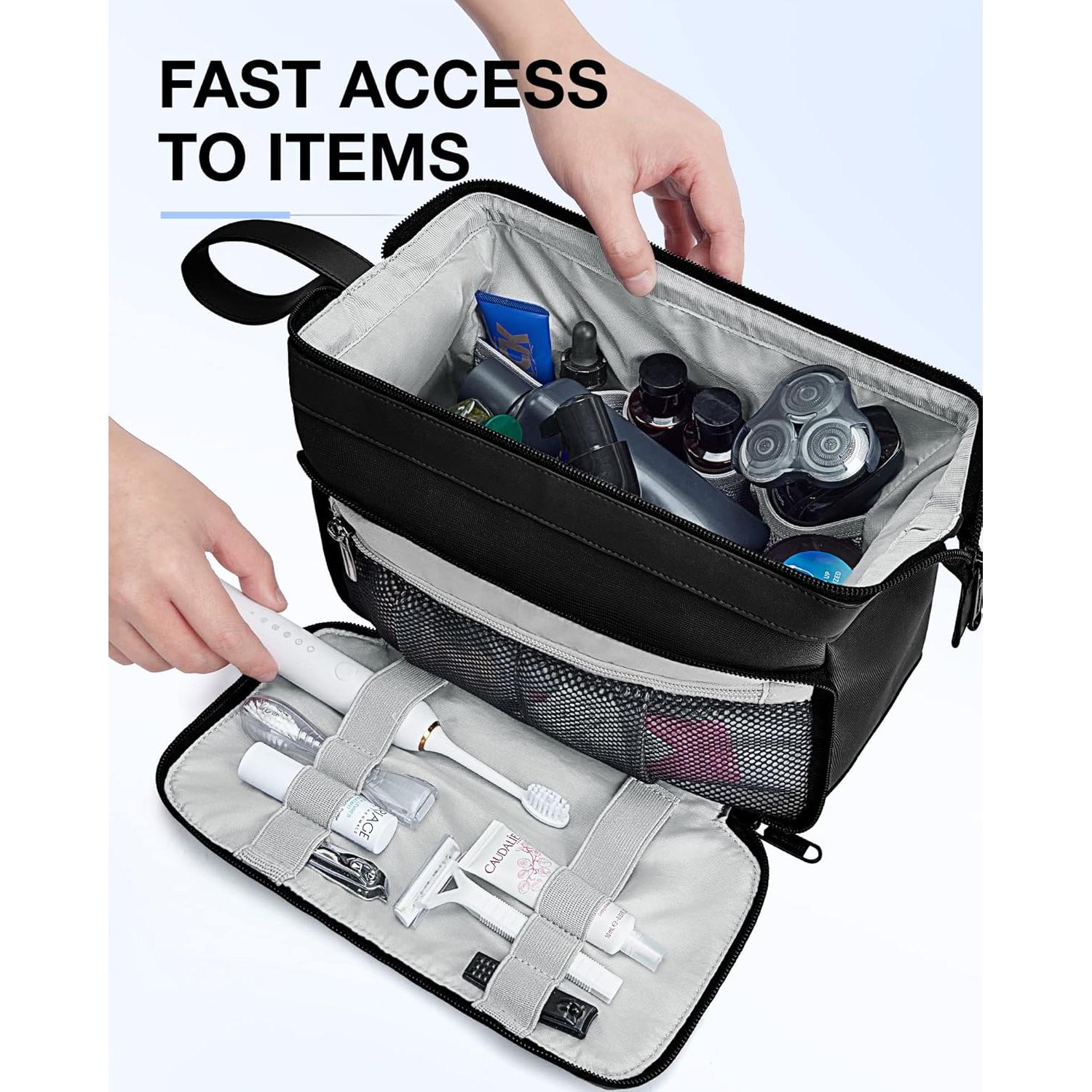 BAGSMART Neceser de Aseo Hombre Negro Resistente al Agua